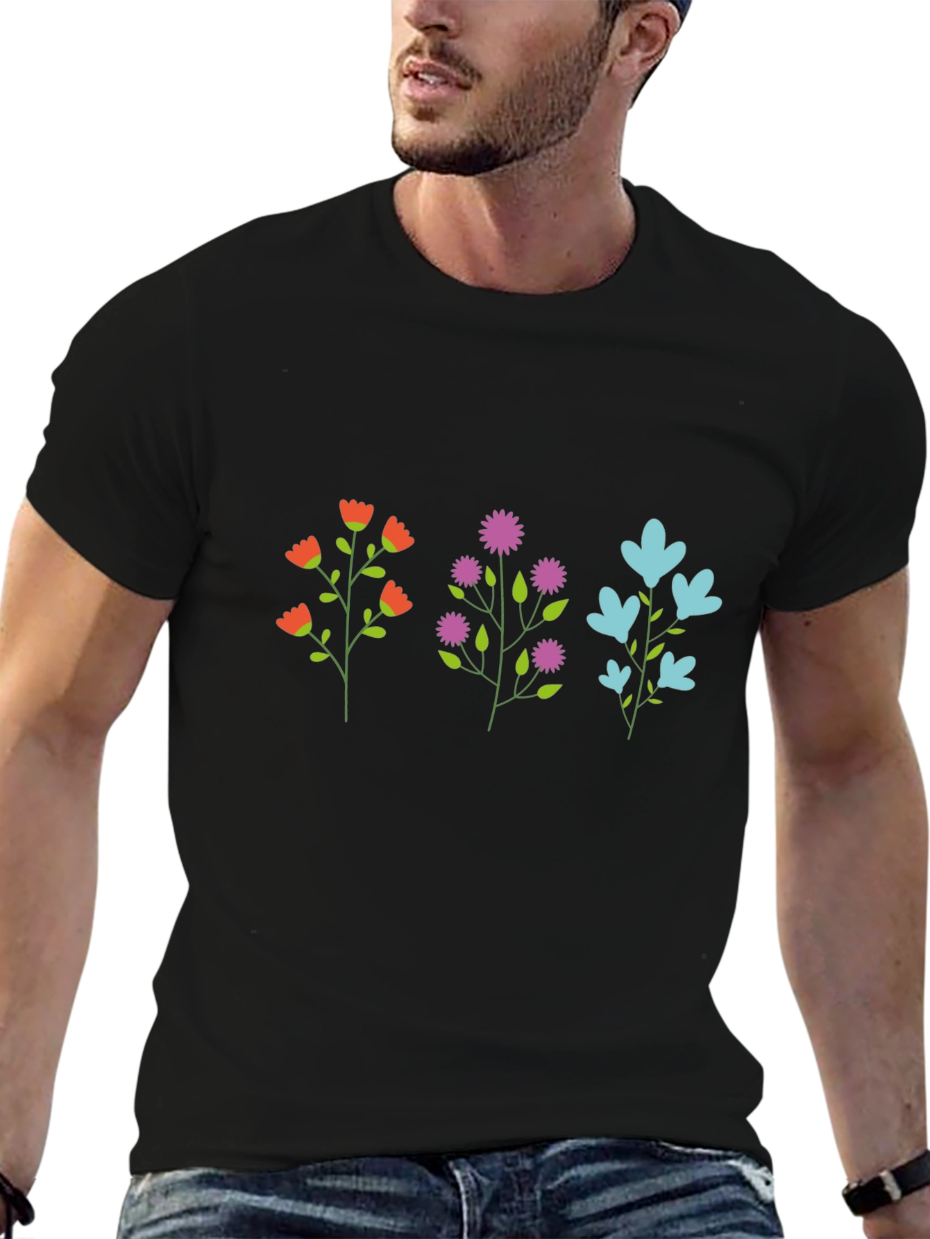 Floral Trio Graphic T-Shirt - Casual Comfort