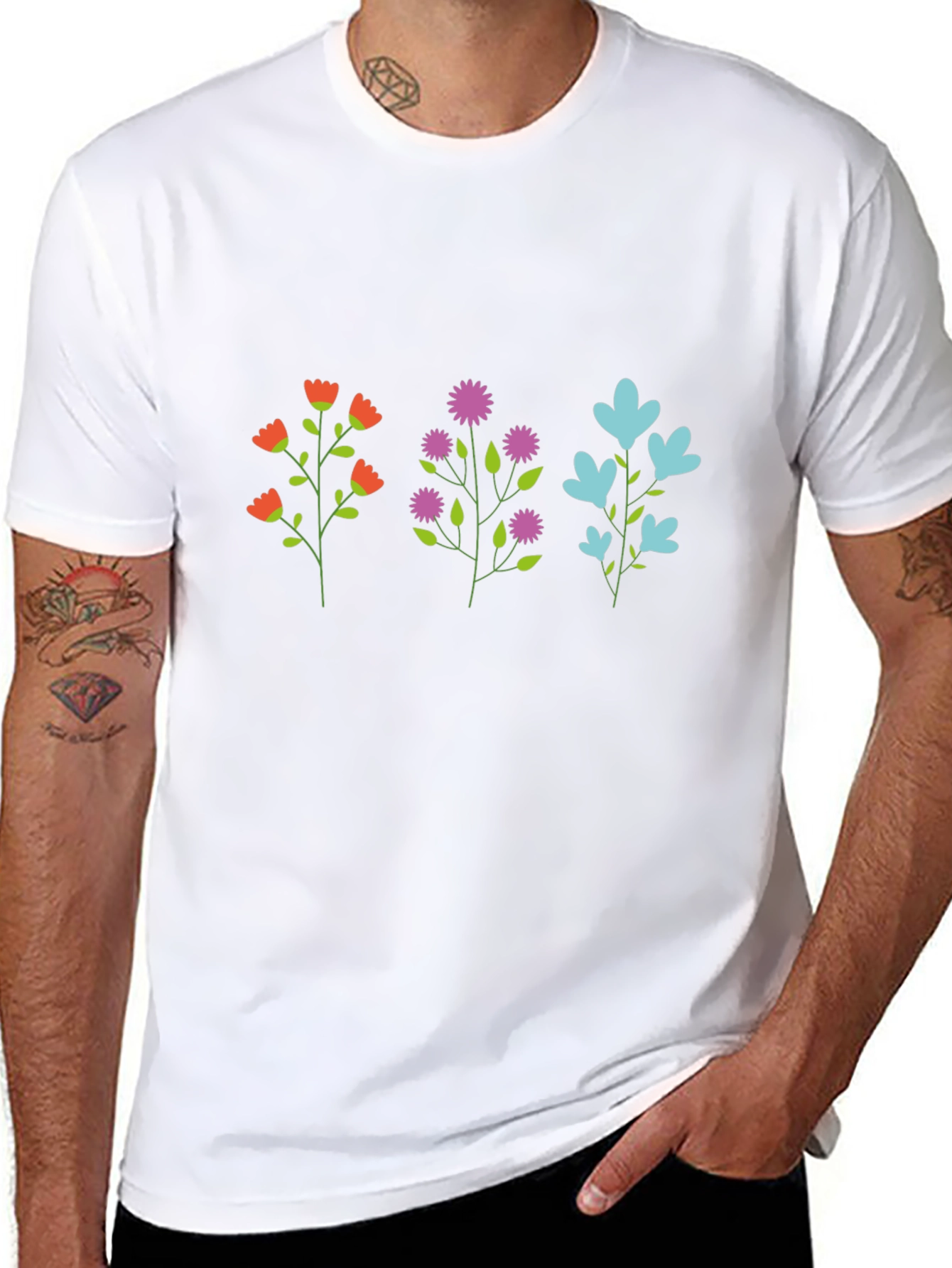 Floral Trio Graphic T-Shirt - Casual Comfort