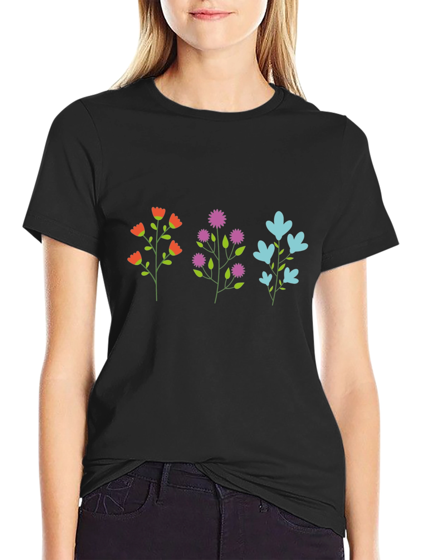 Floral Trio Graphic T-Shirt - Casual Comfort