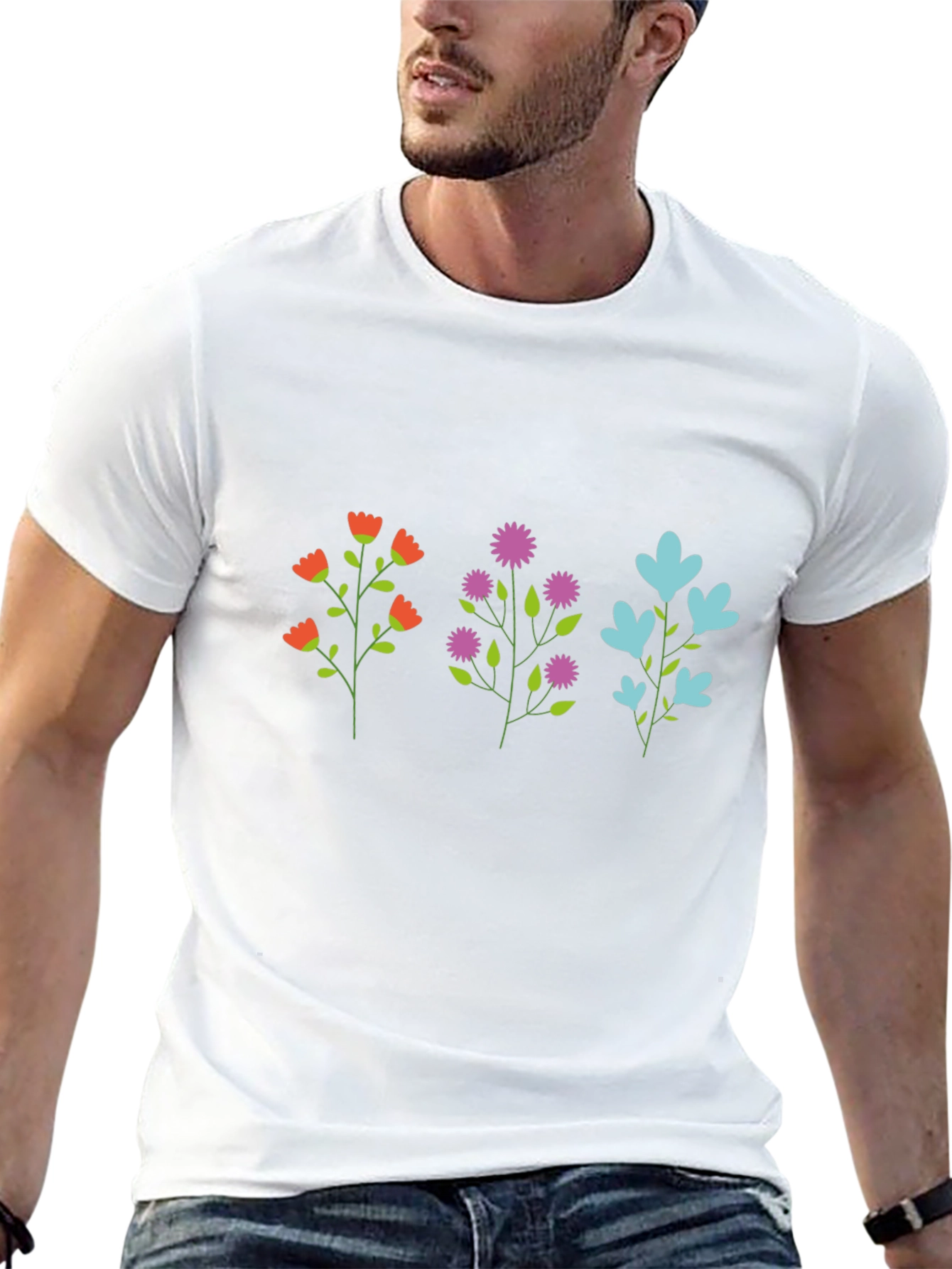 Floral Trio Graphic T-Shirt - Casual Comfort