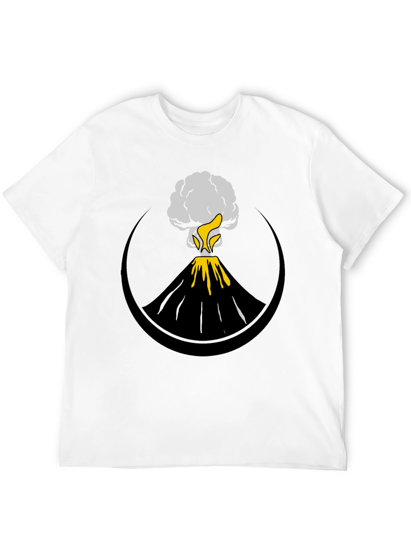 Volcano Eruption Graphic Tee - Black Cotton Comfort