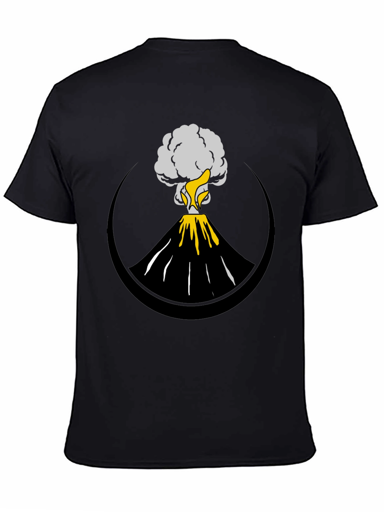 Volcano Eruption Graphic Tee - Black Cotton Comfort