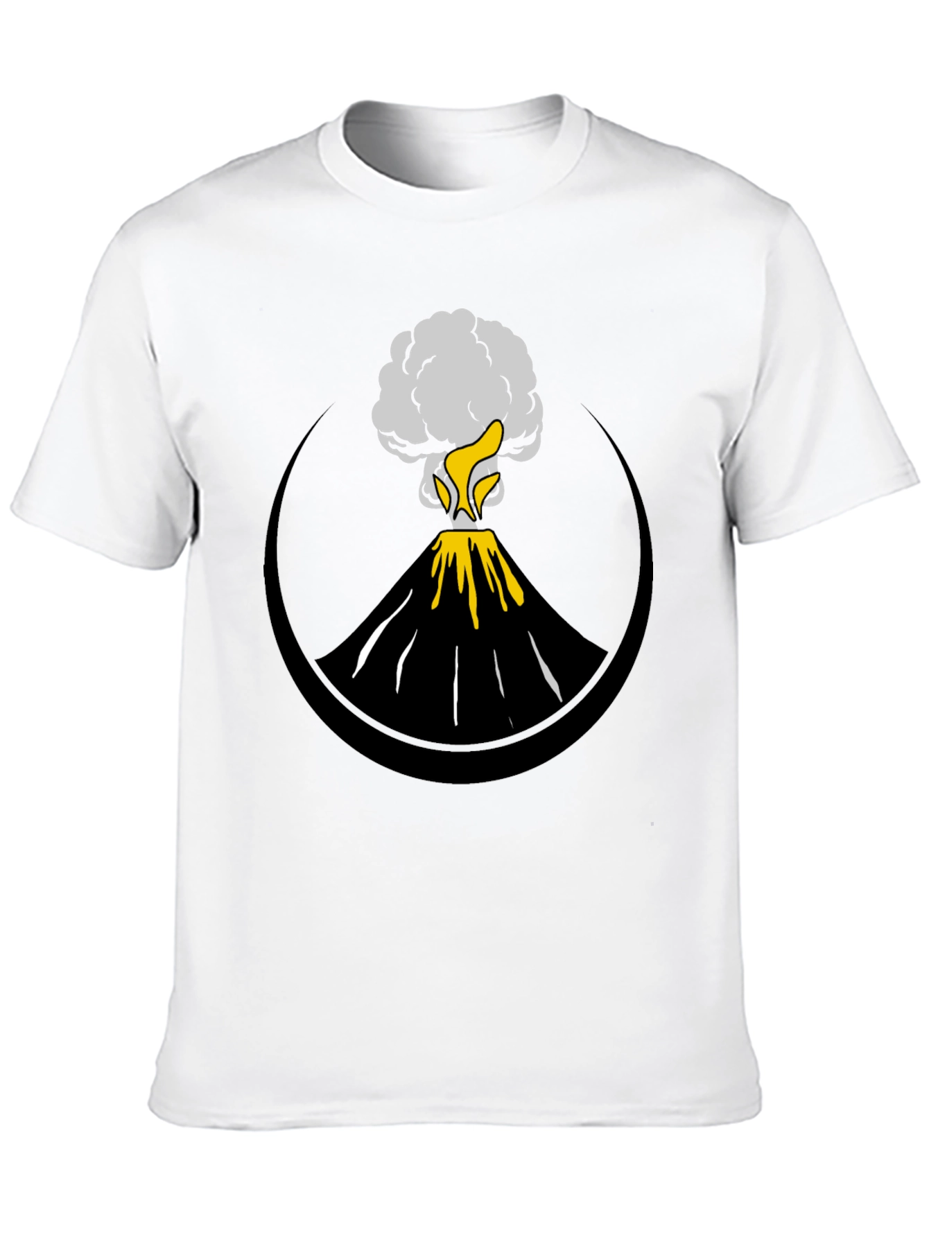 Volcano Eruption Graphic Tee - Black Cotton Comfort