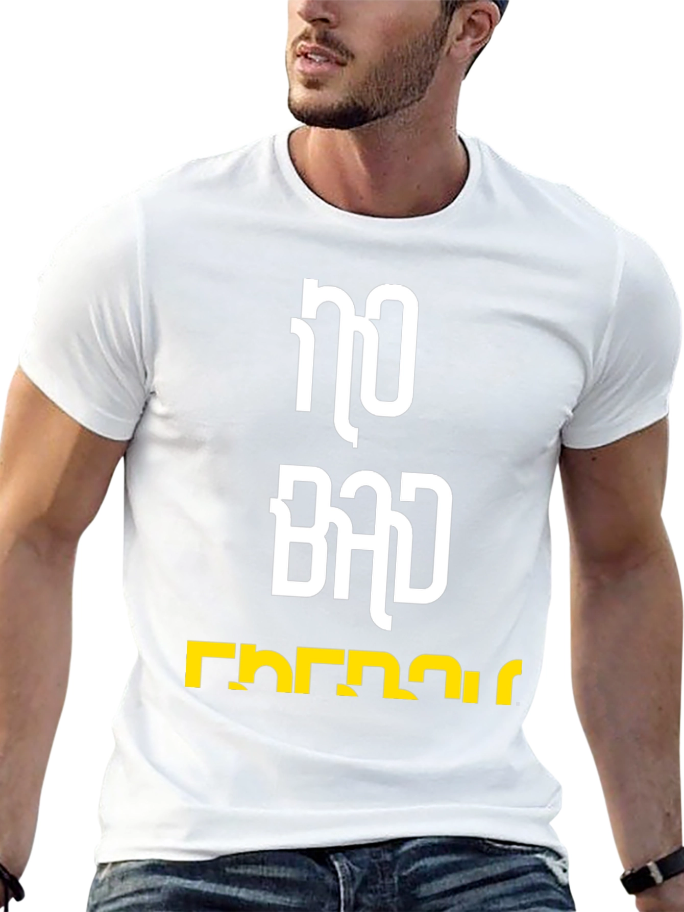 No Bad Energy Black Graphic T-Shirt