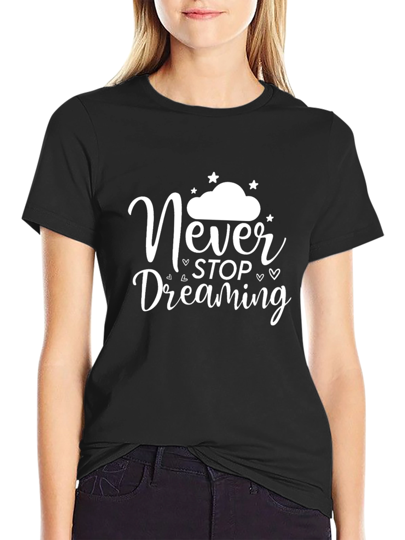 Dream Big: Black T-Shirt with Inspirational Quote