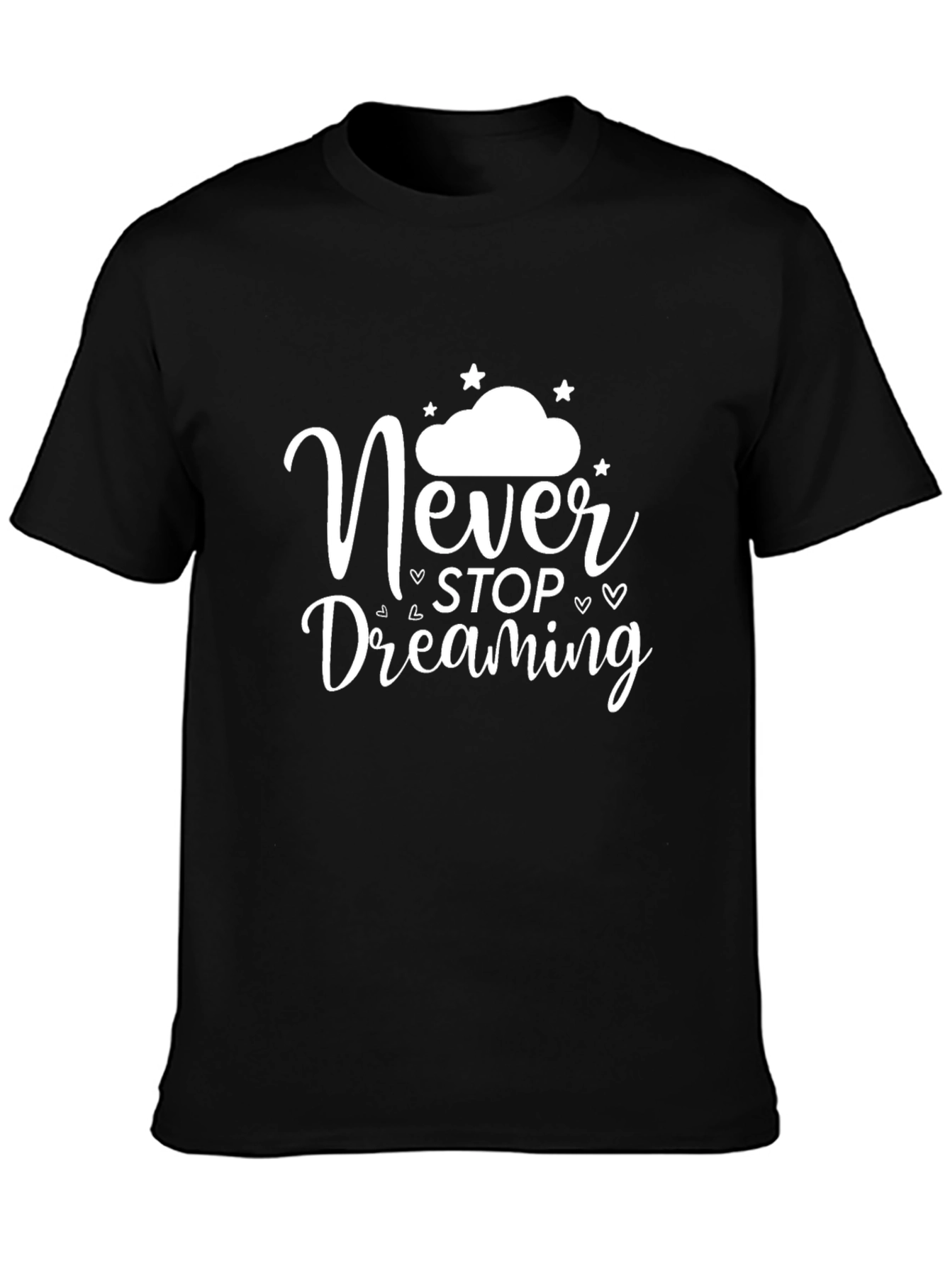 Dream Big: Black T-Shirt with Inspirational Quote