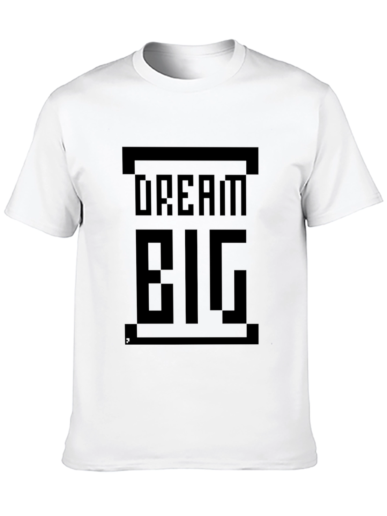Dream Big Pixelated Graphic T-Shirt - Black