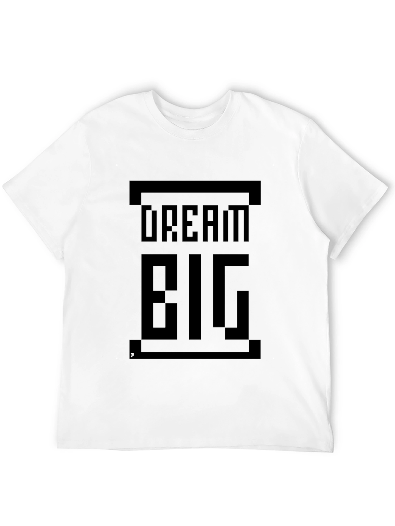 Dream Big Pixelated Graphic T-Shirt - Black
