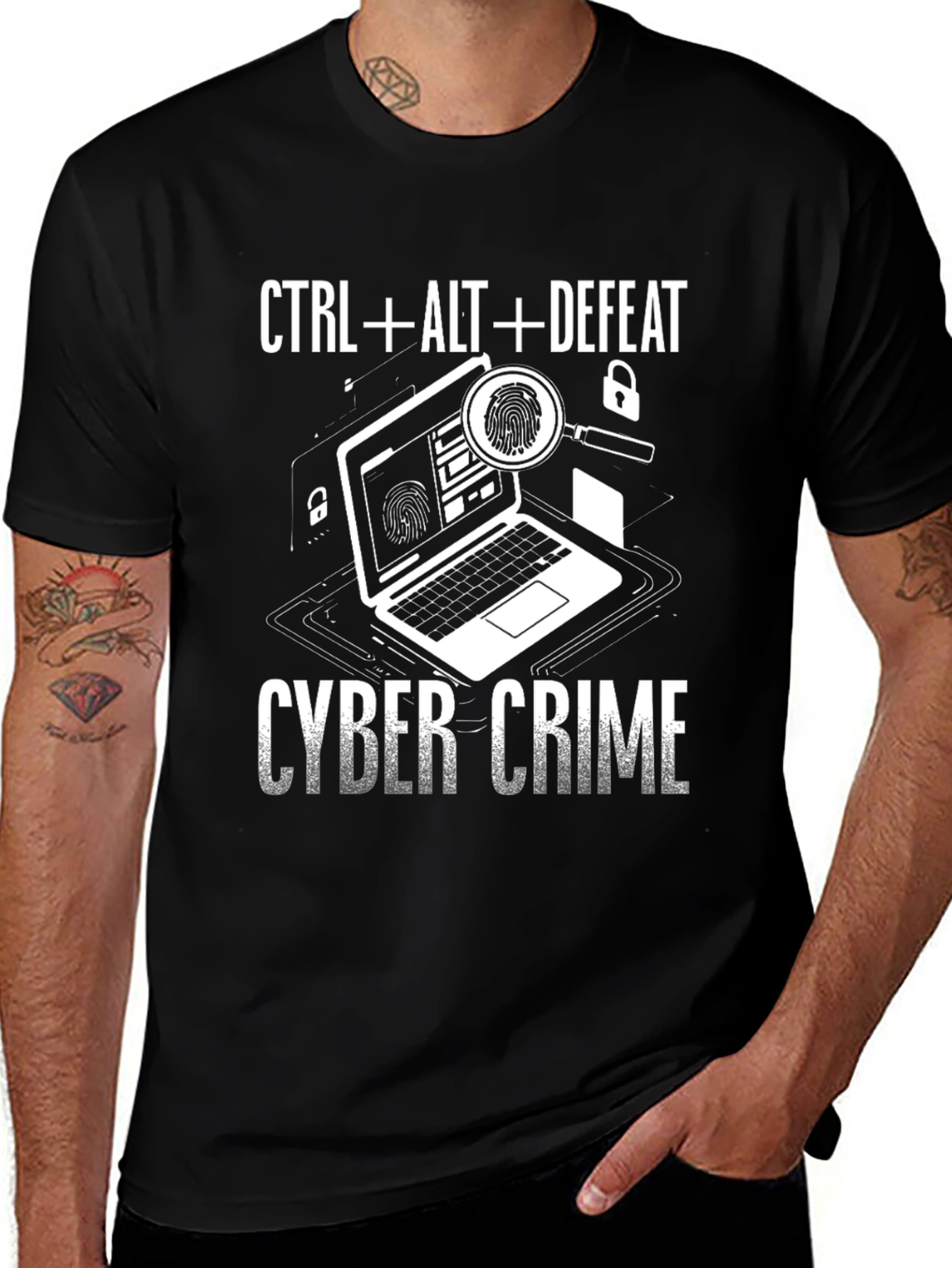 Cyber Crime T-Shirt - CTRL+ALT+DEFEAT - Anti-Hacking Tee