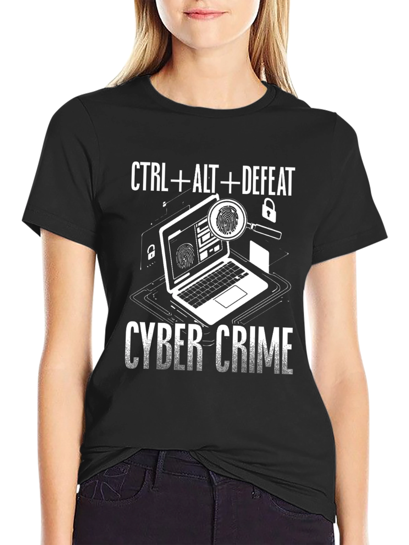 Cyber Crime T-Shirt - CTRL+ALT+DEFEAT - Anti-Hacking Tee