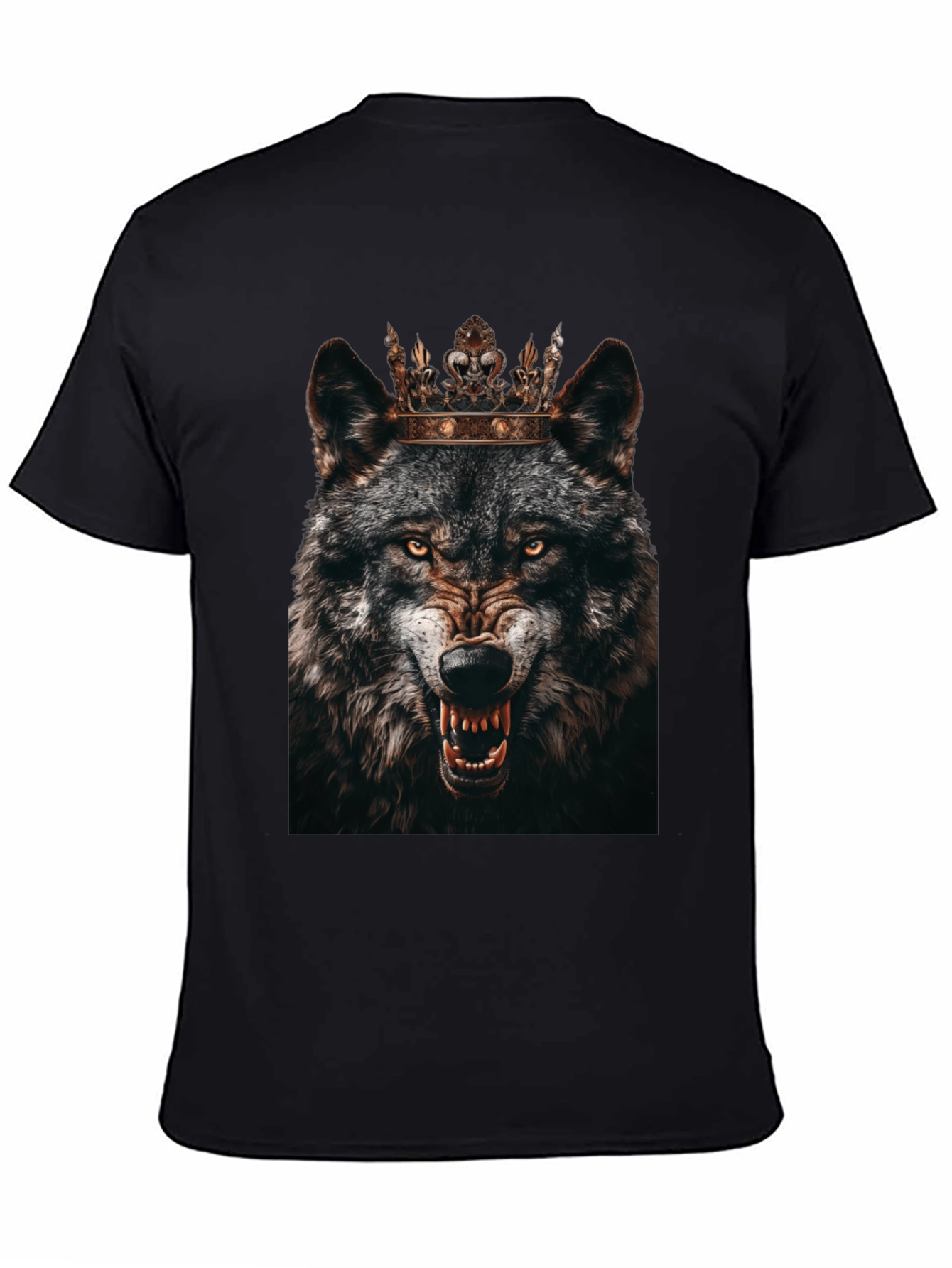 Wolf King Graphic T-Shirt - Black