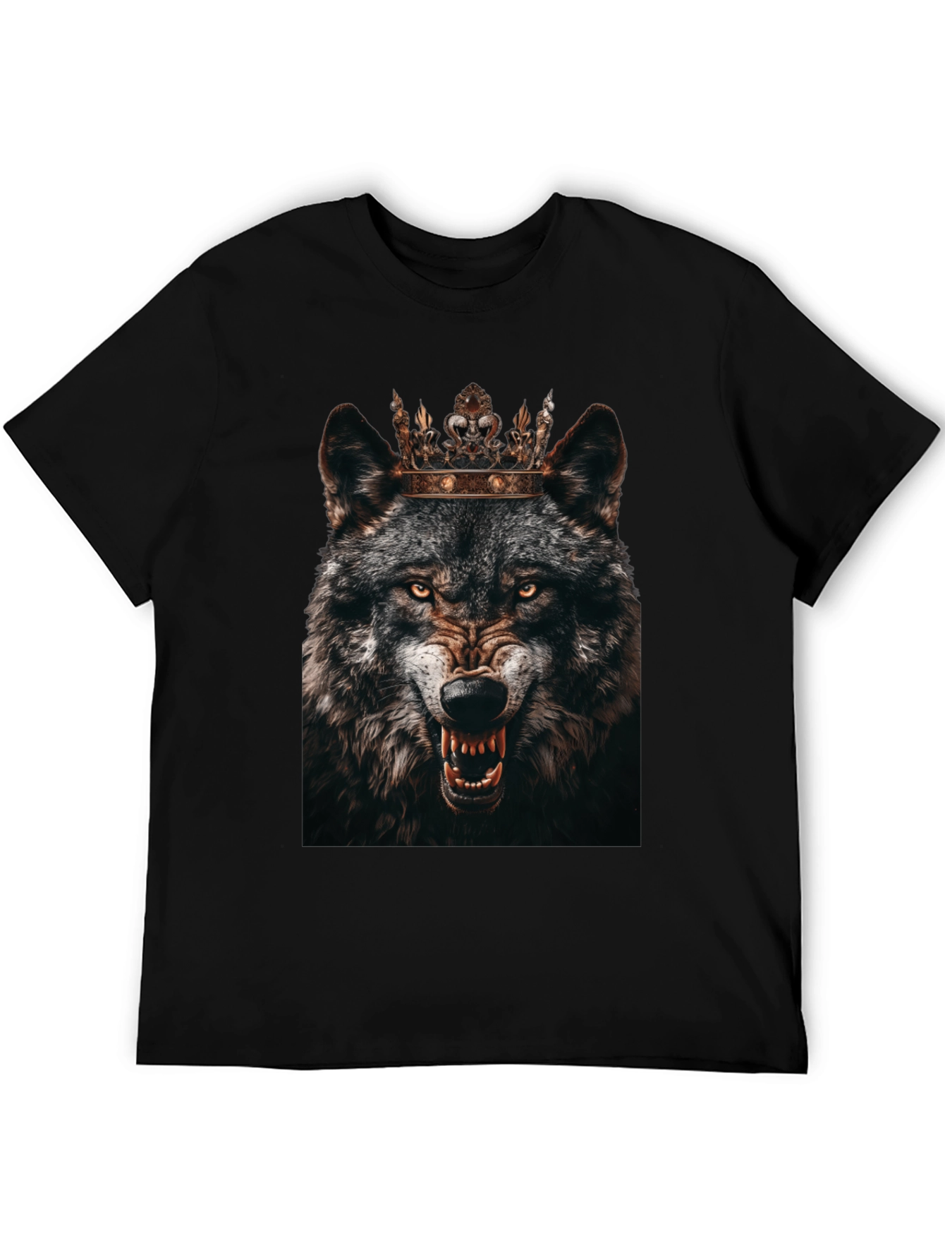 Wolf King Graphic T-Shirt - Black