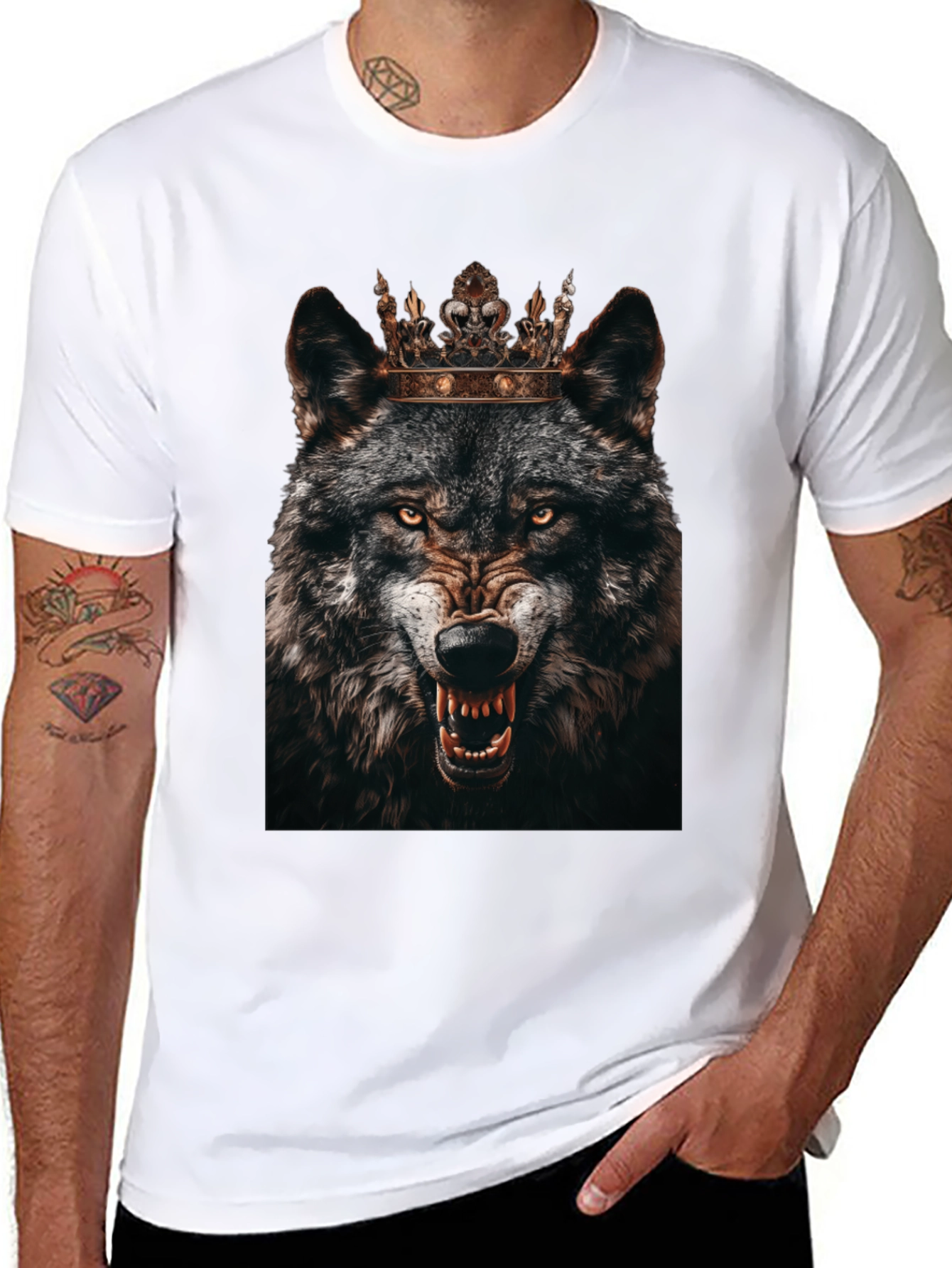 Wolf King Graphic T-Shirt - Black