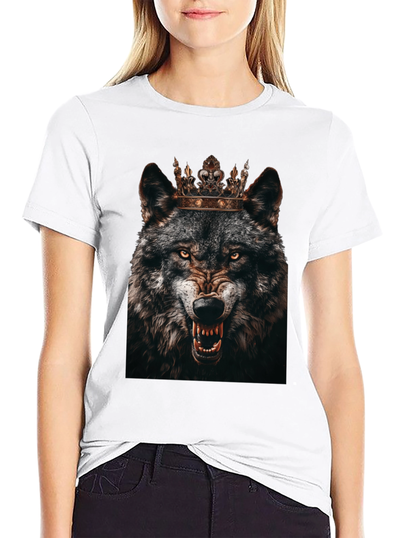Wolf King Graphic T-Shirt - Black