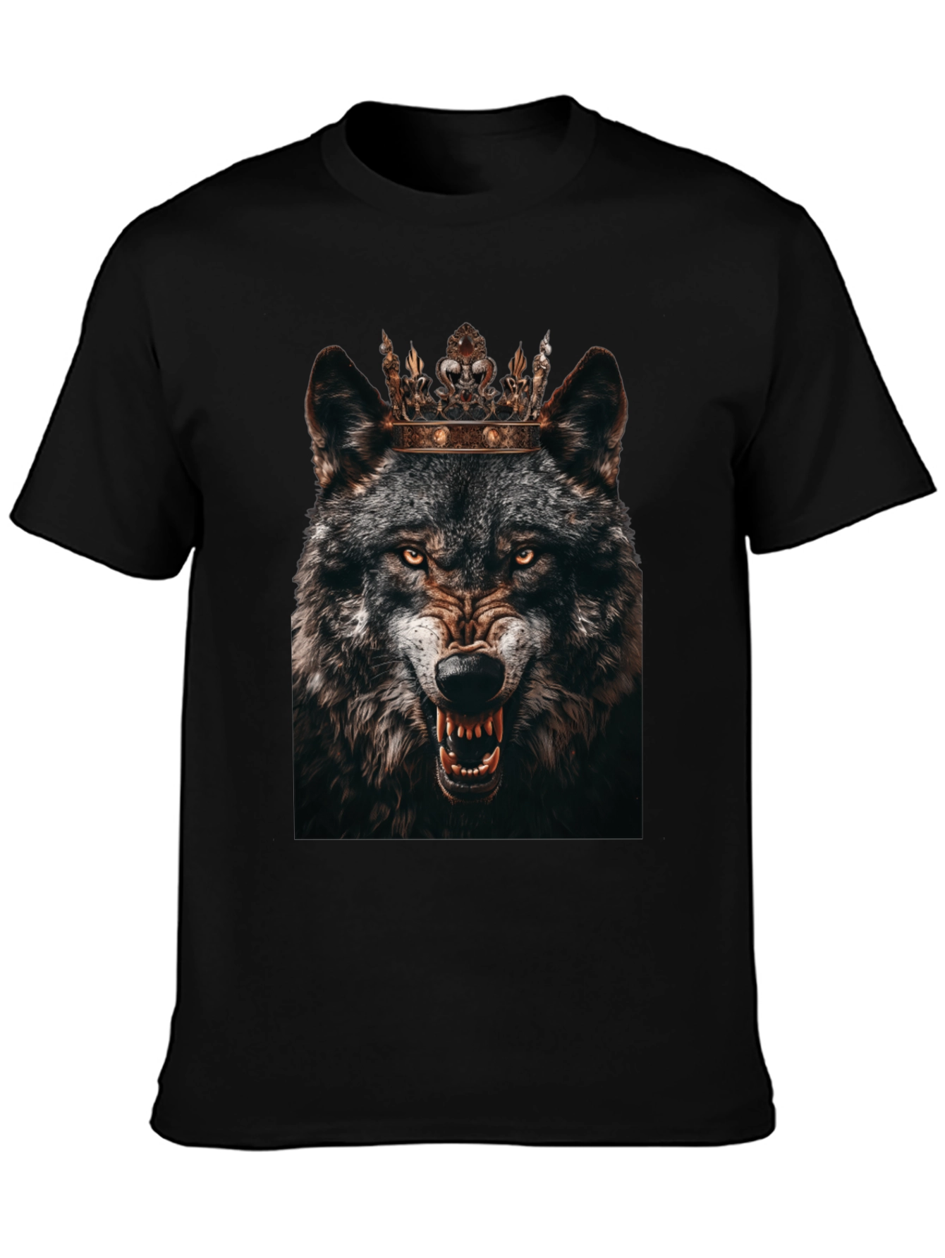 Wolf King Graphic T-Shirt - Black