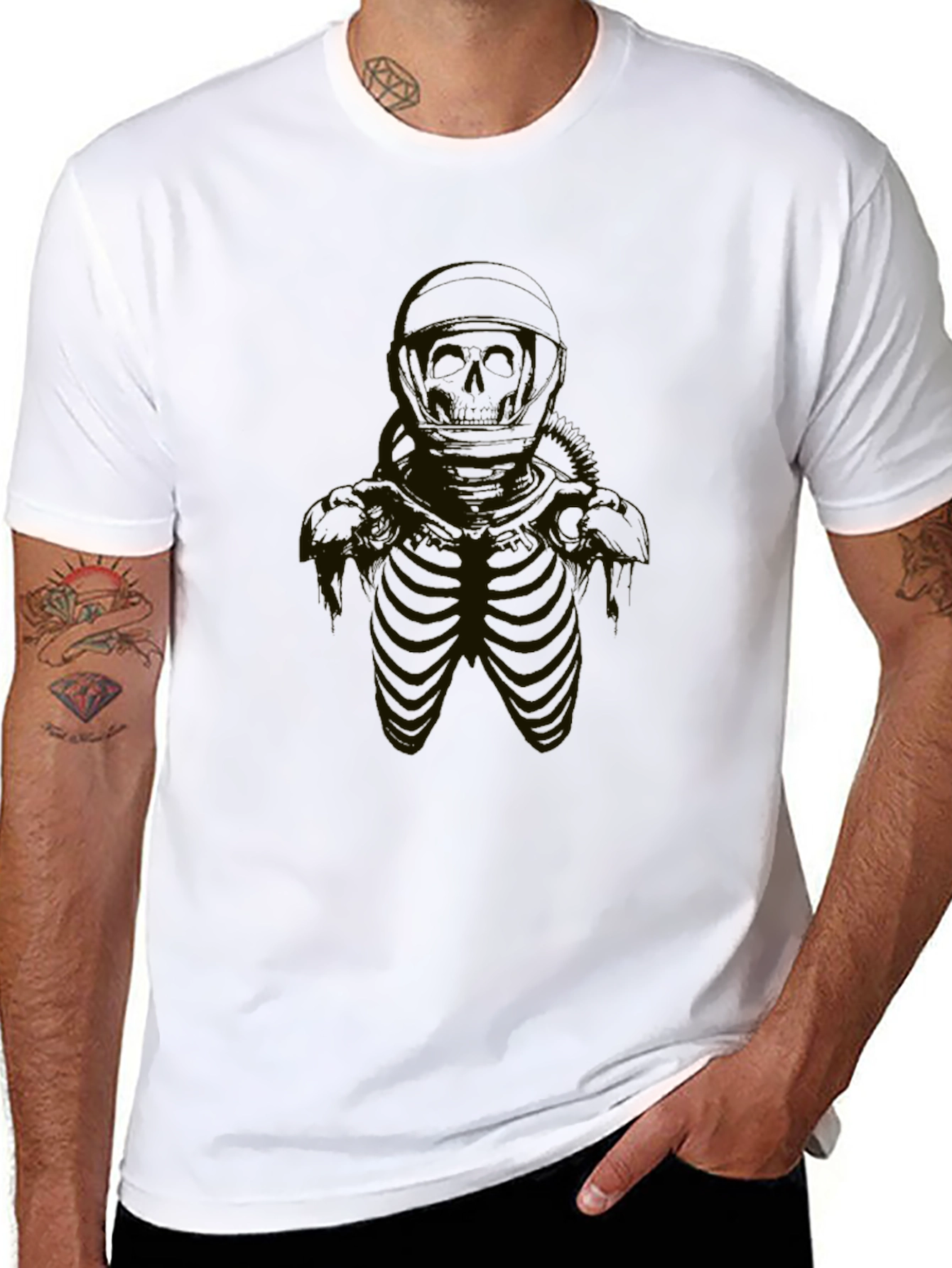 Skeleton Astronaut Black T-Shirt
