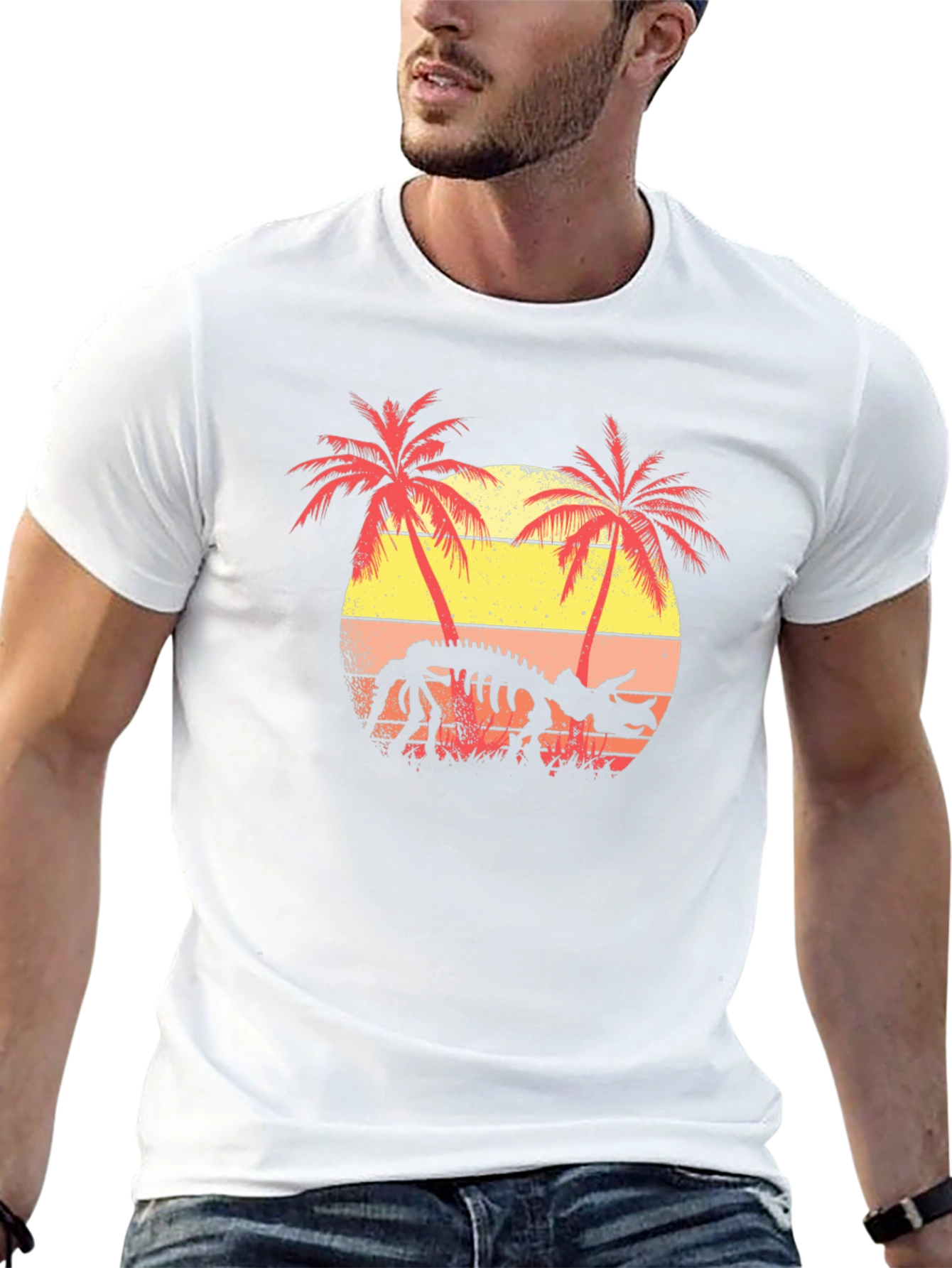 Dinosaur Skeleton Sunset T-Shirt