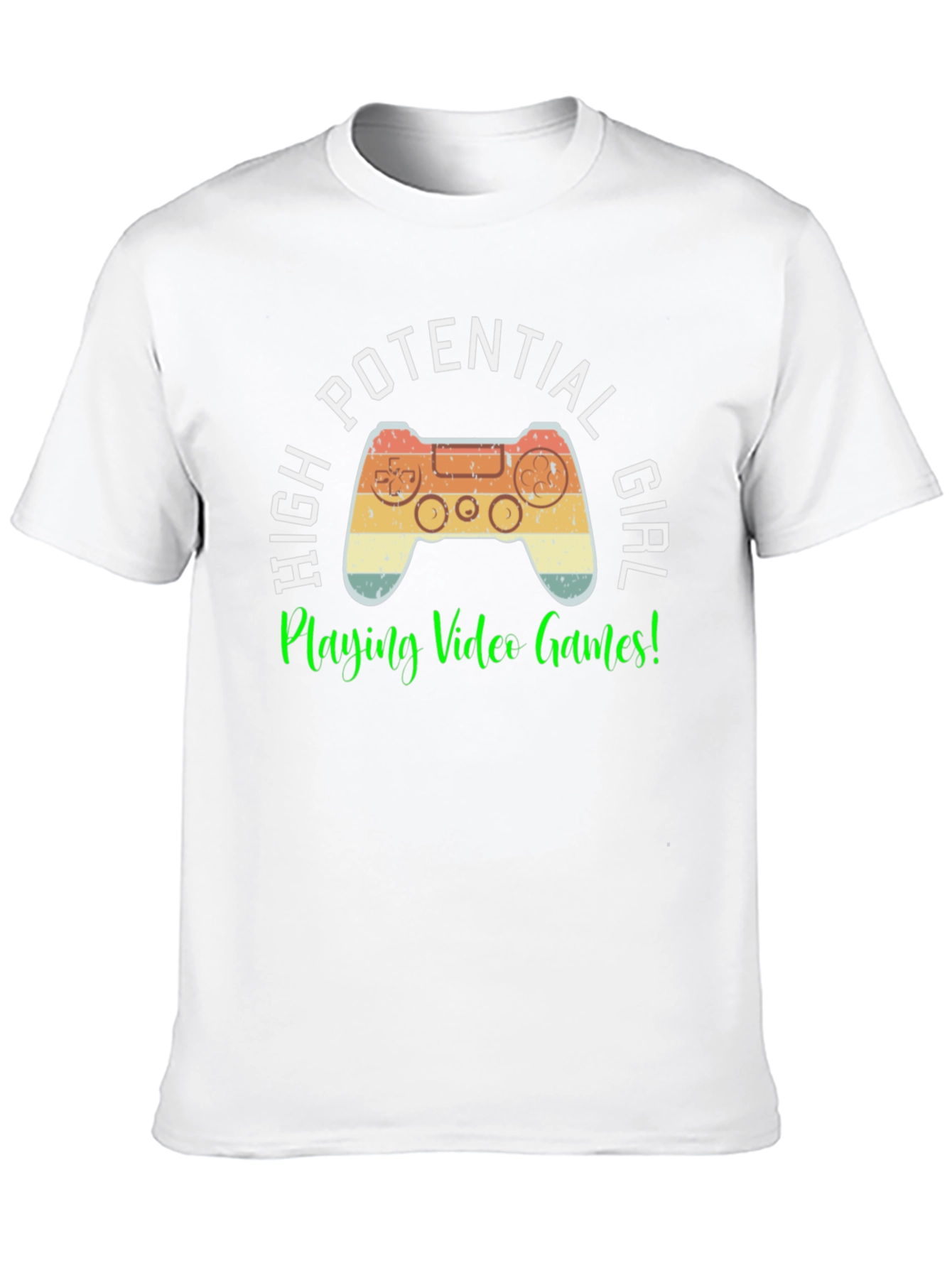 High Potential Girl Gamer T-Shirt - Retro Controller Design