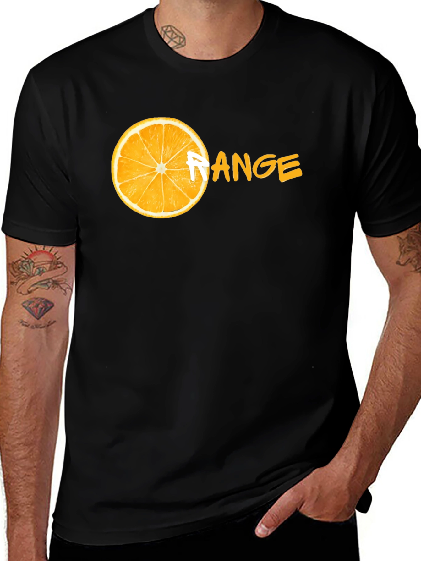 Orange Range Black T-Shirt - Fruit Graphic Tee