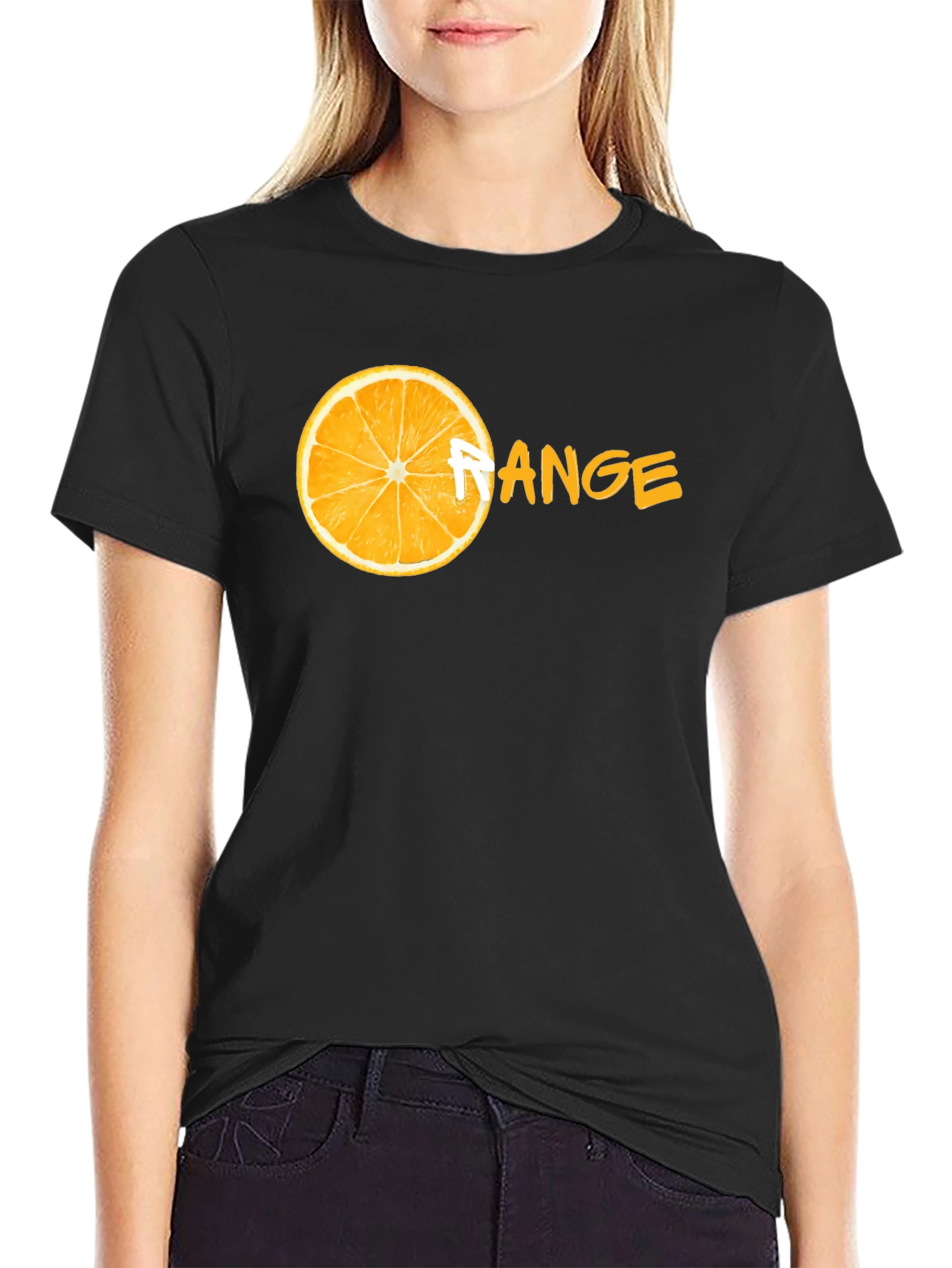 Orange Range Black T-Shirt - Fruit Graphic Tee