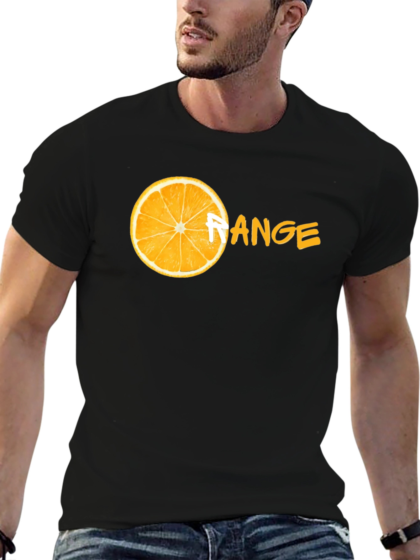 Orange Range Black T-Shirt - Fruit Graphic Tee