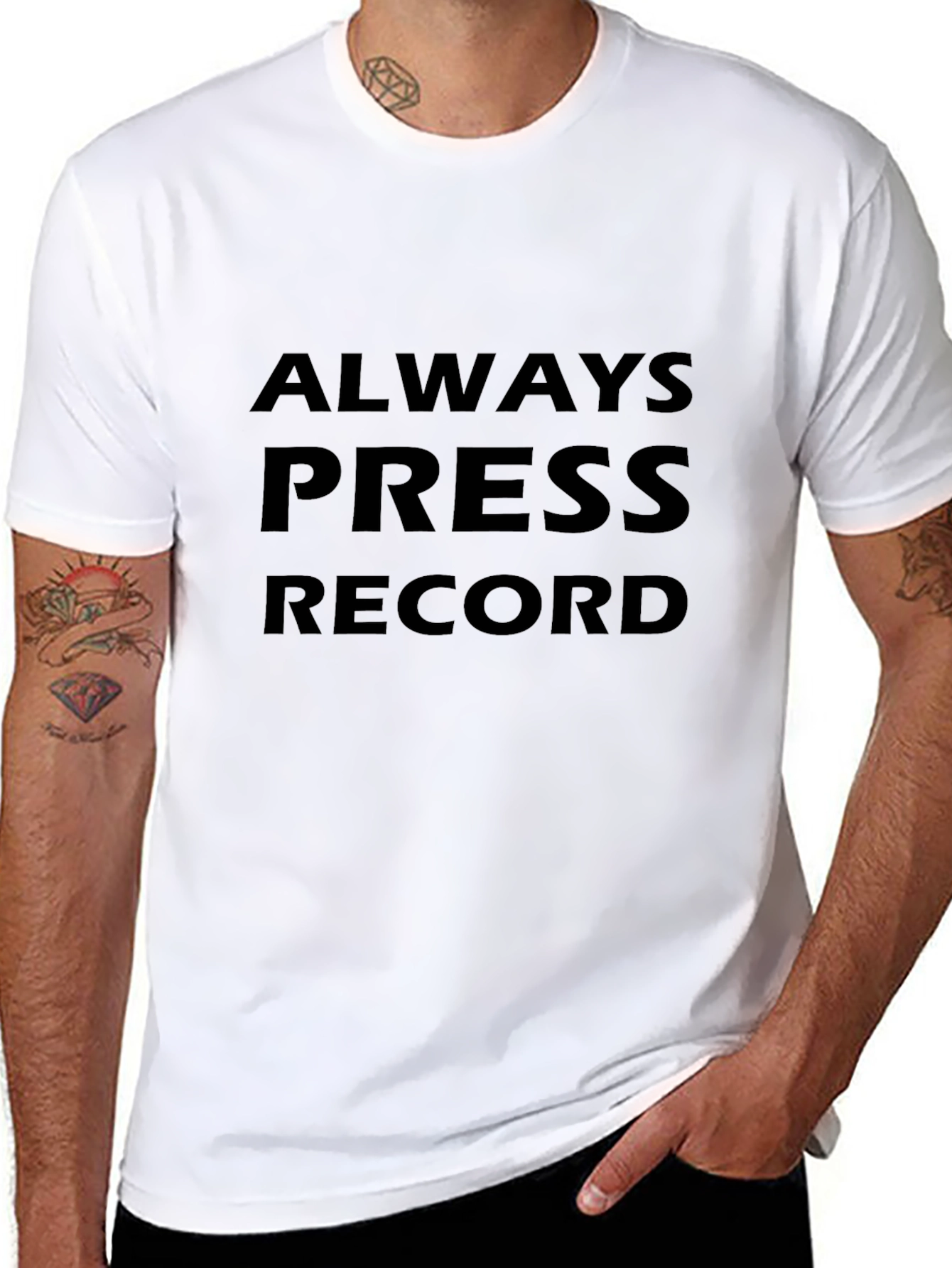 Always Press Record Black T-Shirt