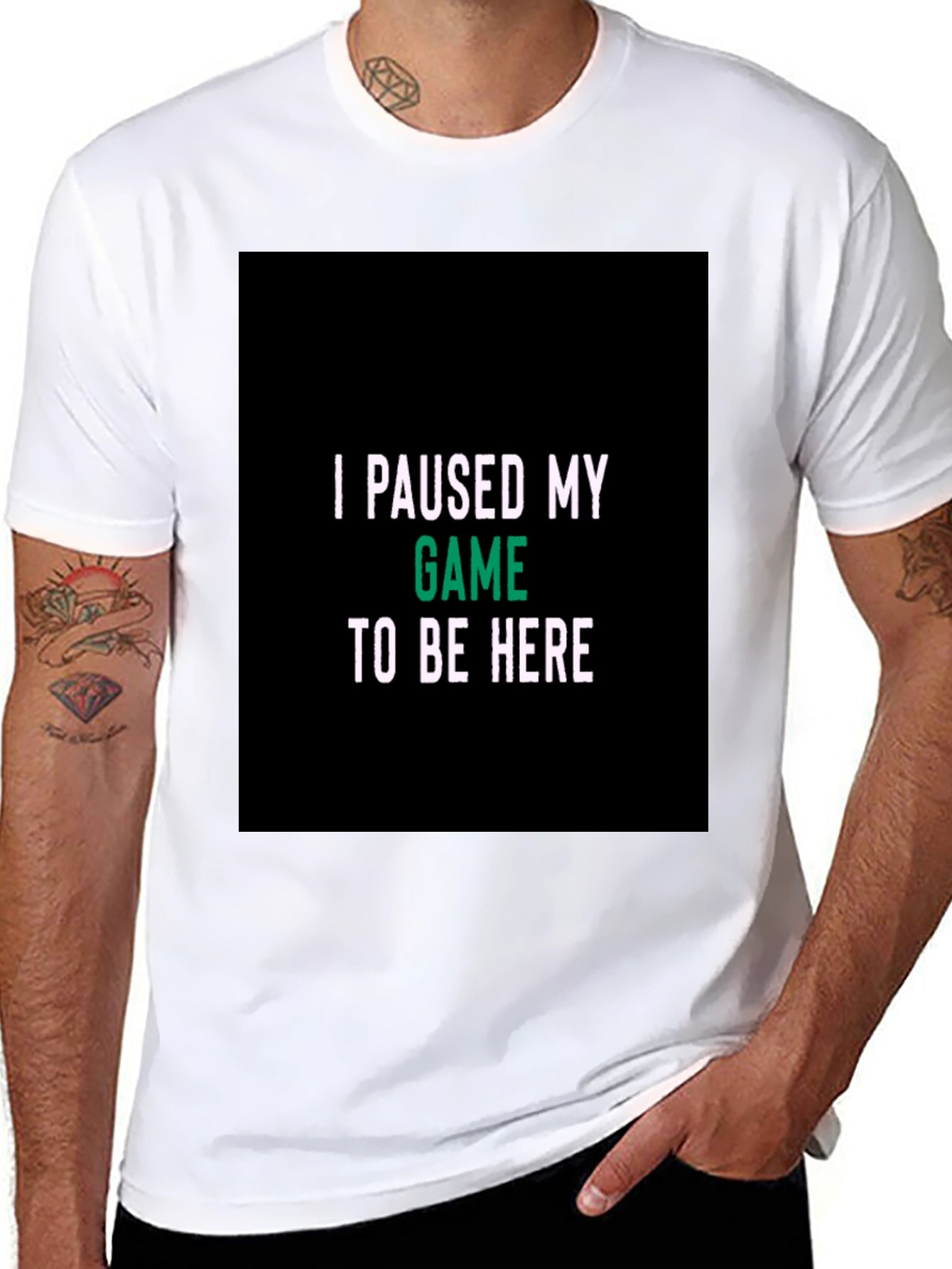 I Paused My Game Black T-Shirt
