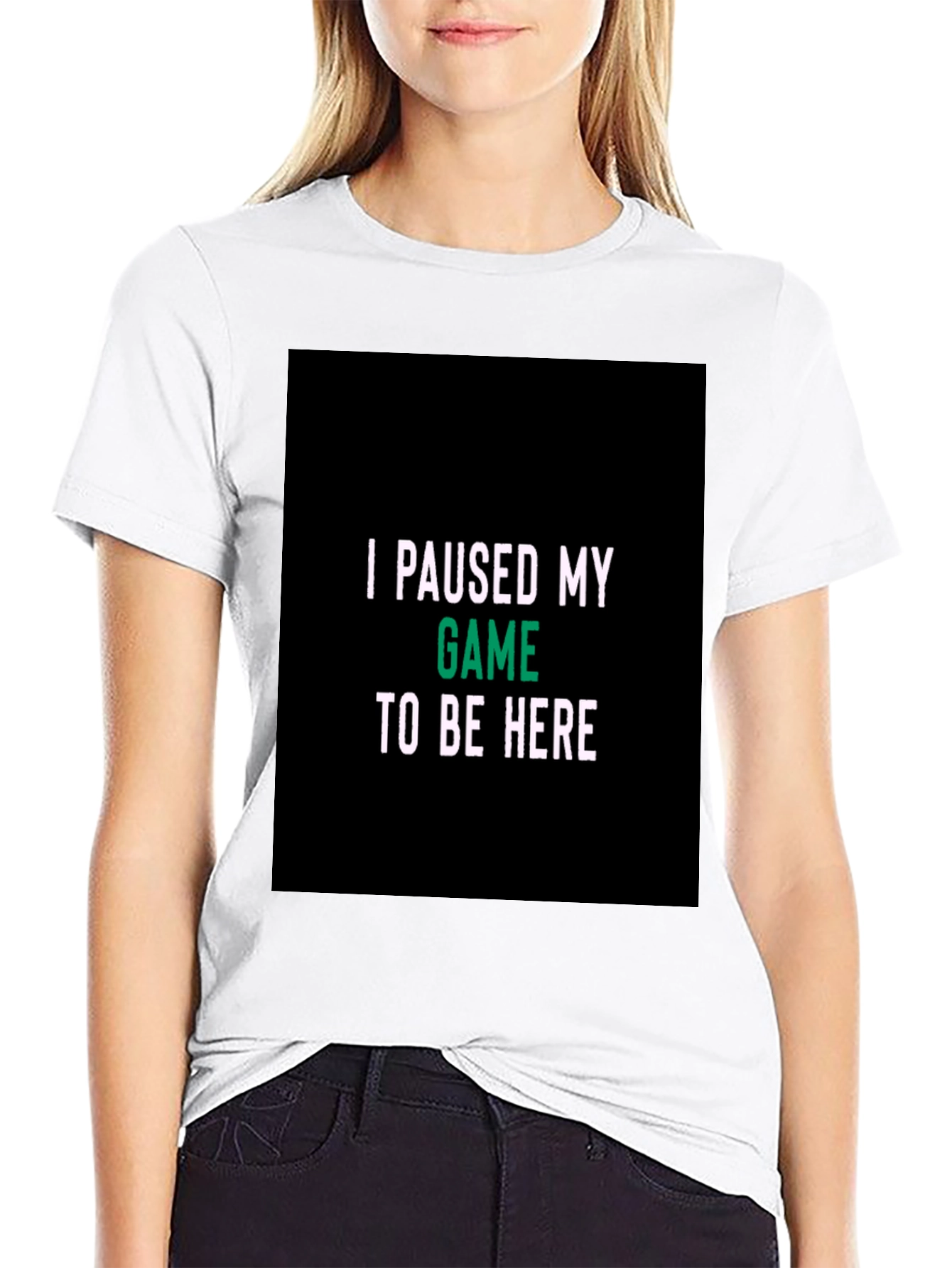 I Paused My Game Black T-Shirt
