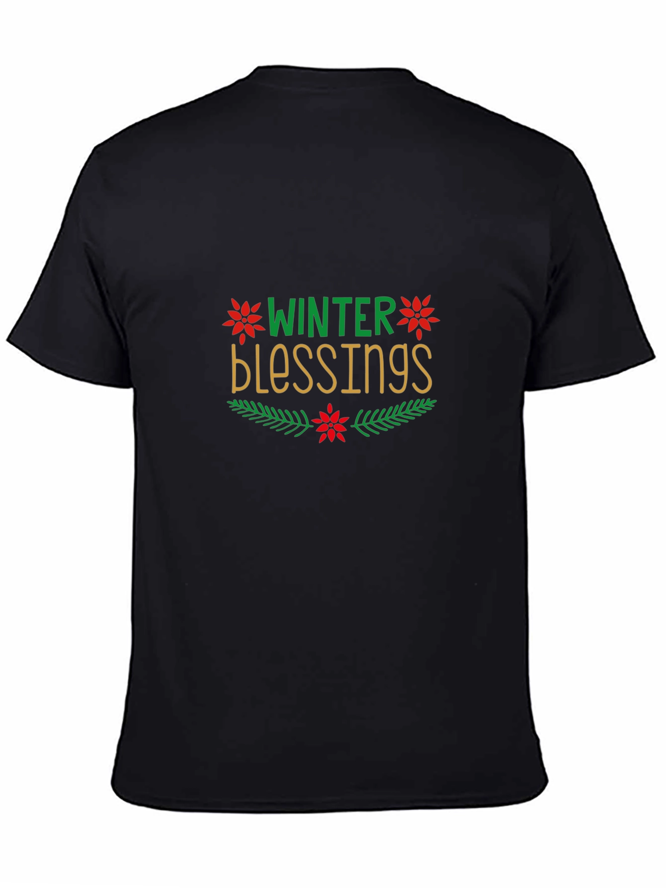 Winter Blessings Graphic Black Tee