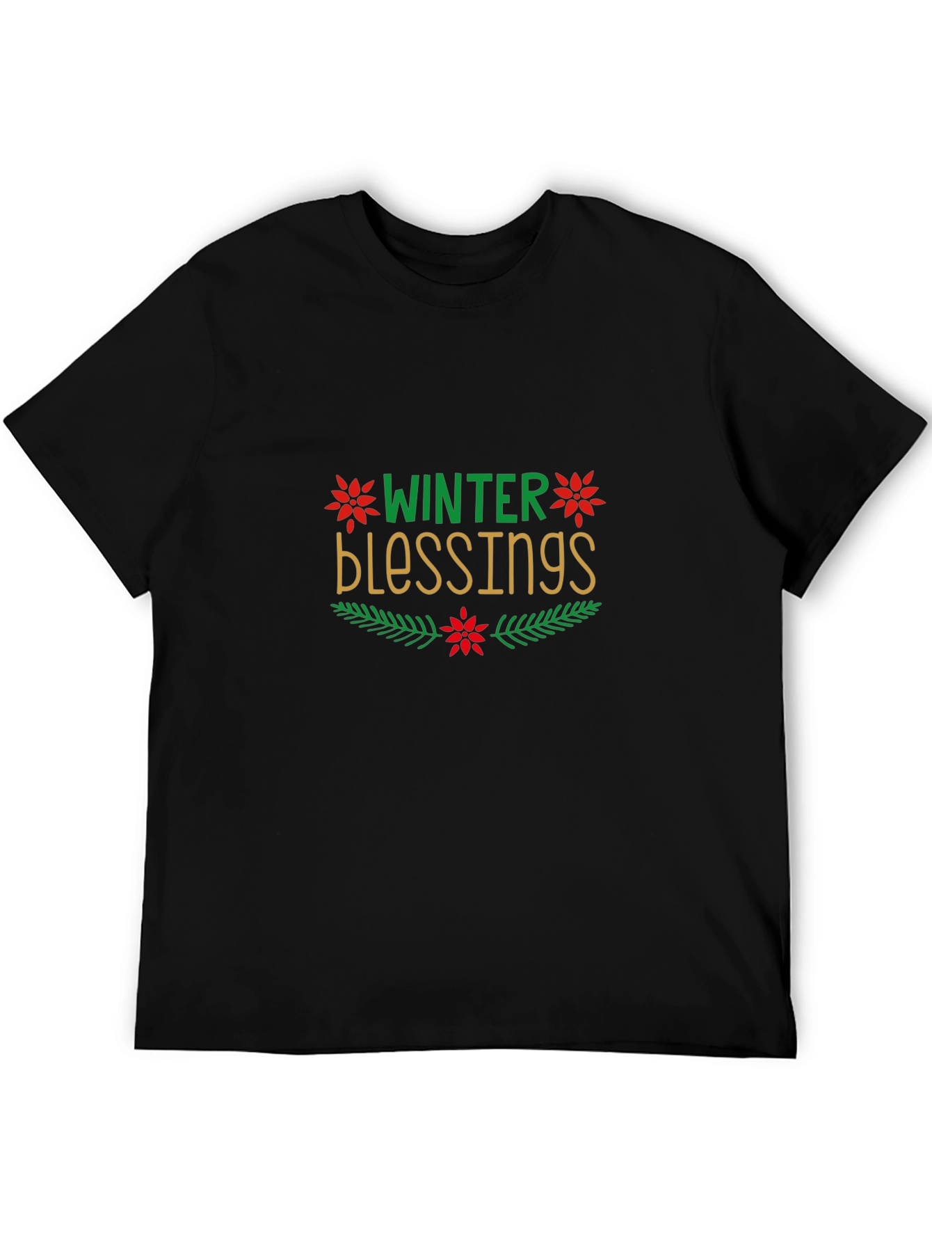 Winter Blessings Graphic Black Tee