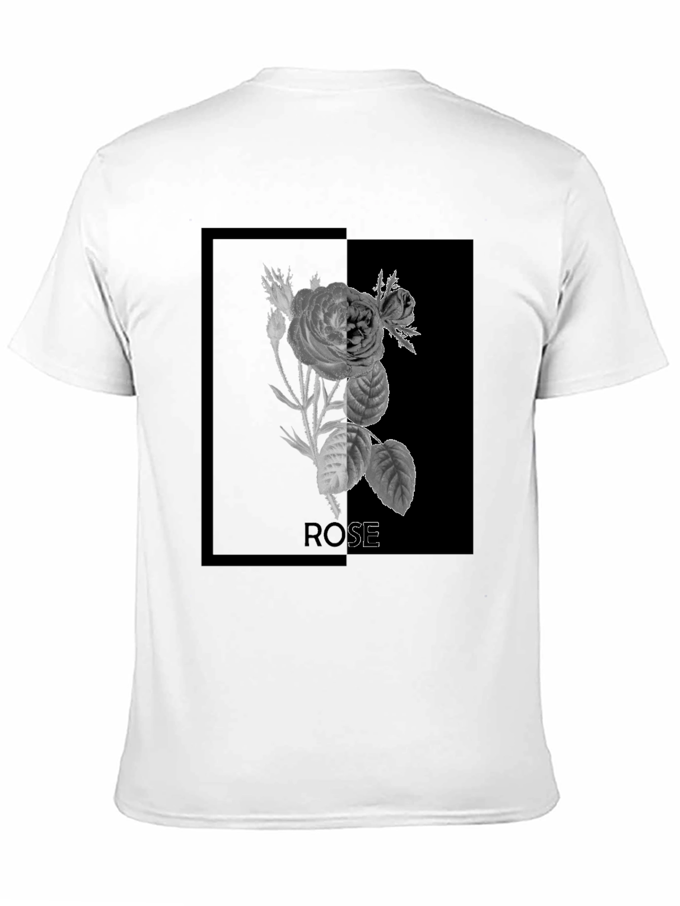 Rose Graphic Print Black T-Shirt