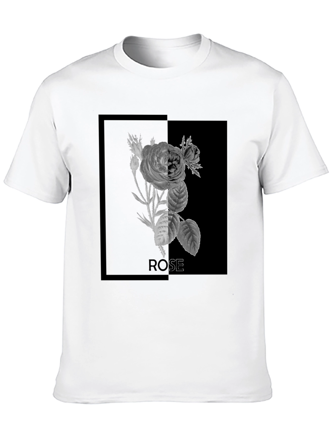 Rose Graphic Print Black T-Shirt