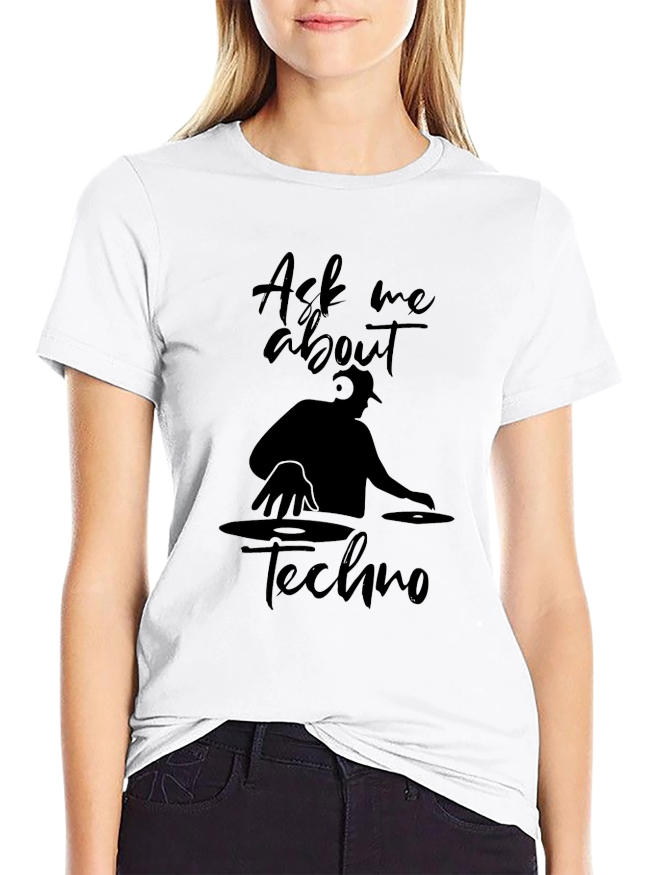Ask Me About Techno Black T-Shirt
