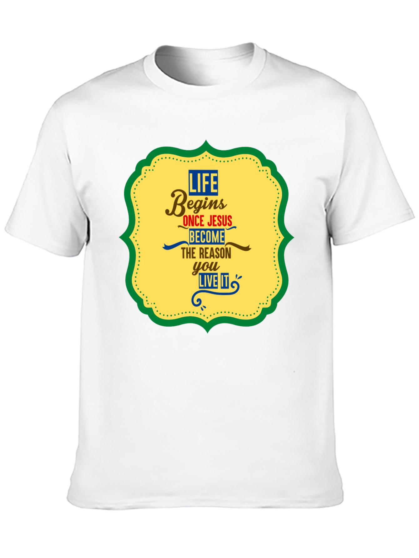 Life Begins With Jesus Graphic Tee - Black