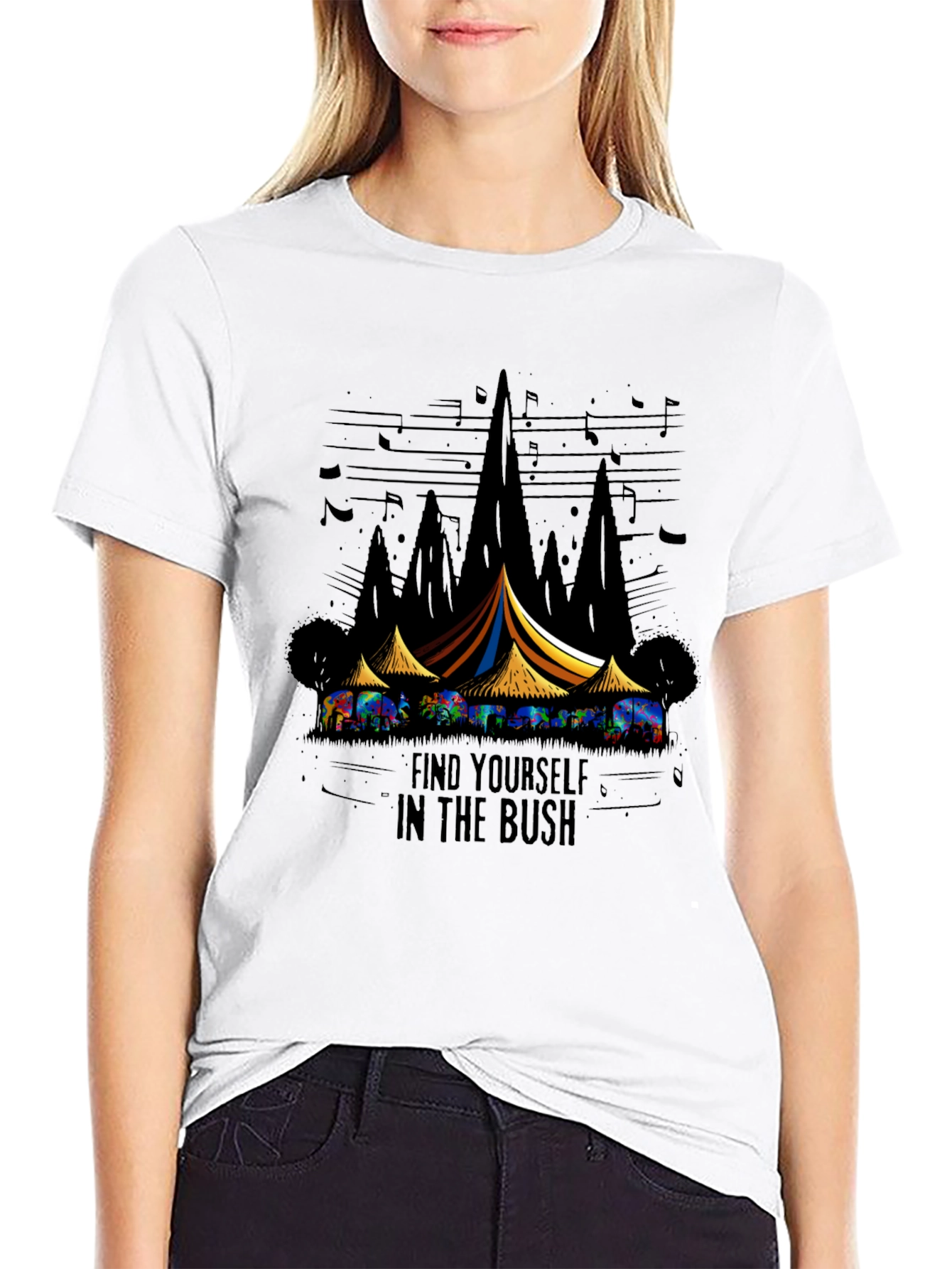 Find Yourself in the Bush Black T-Shirt