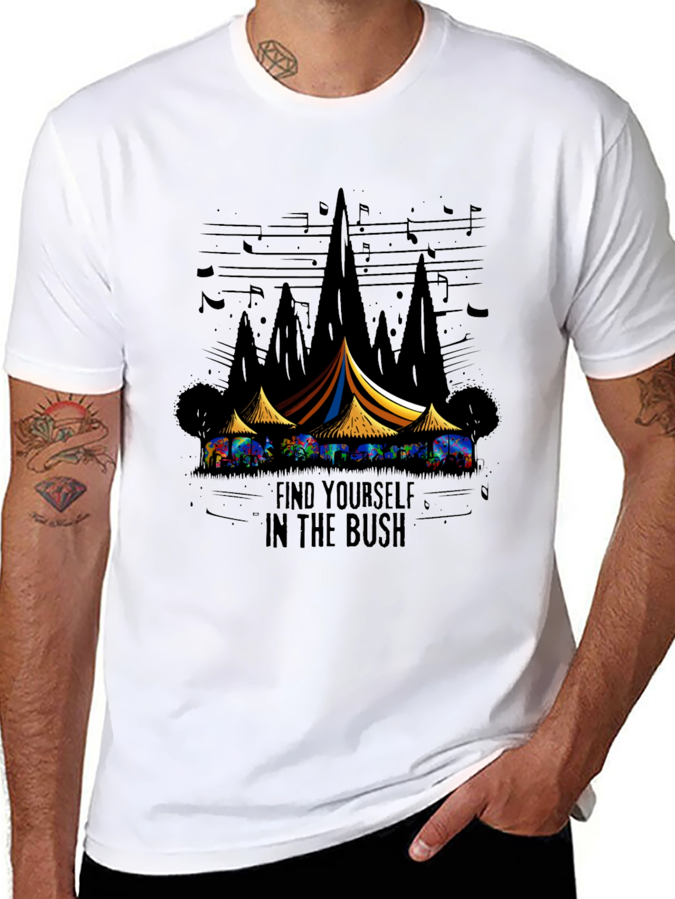 Find Yourself in the Bush Black T-Shirt