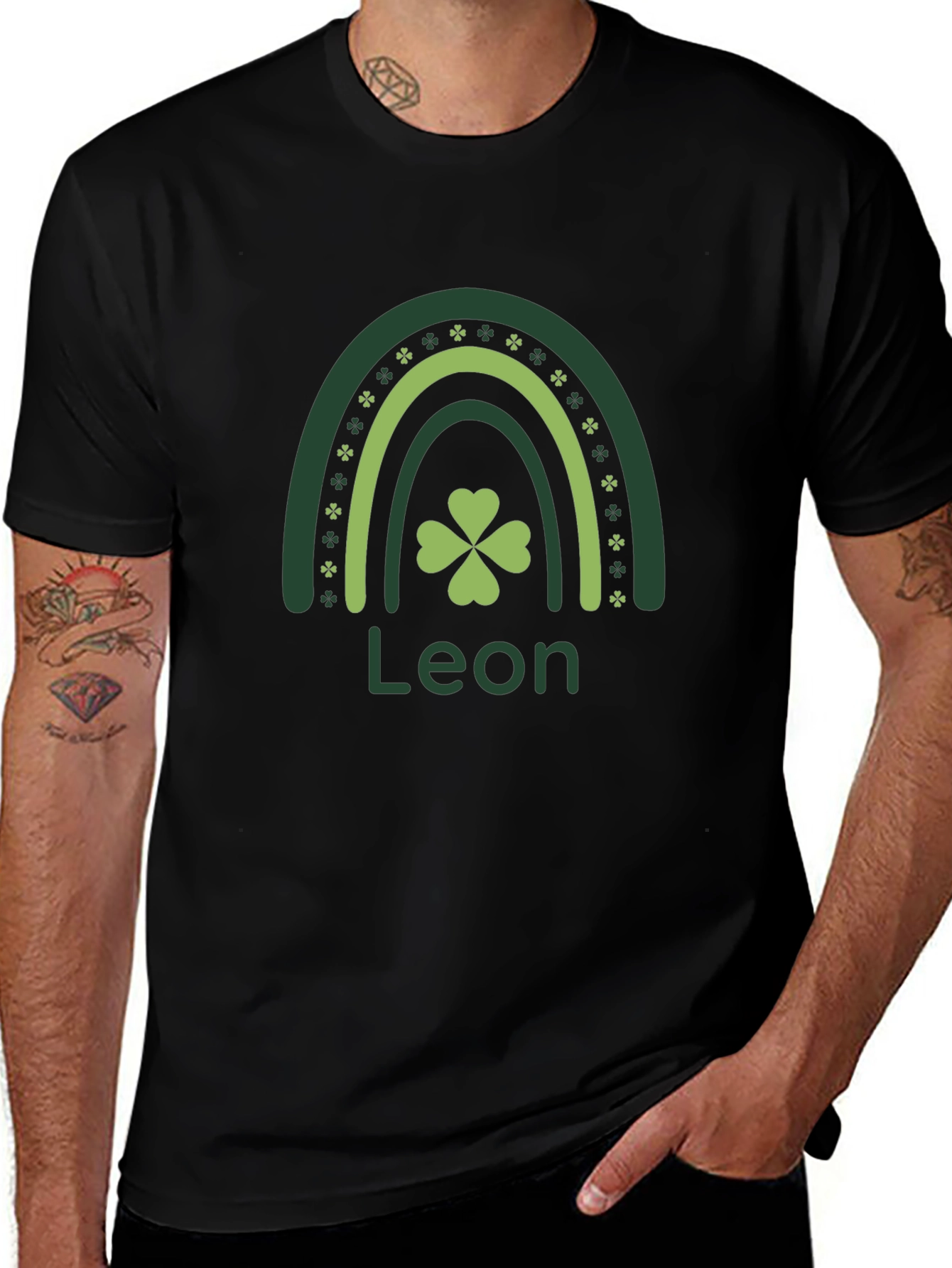 Leon St. Patricks Day Rainbow Clover T-Shirt