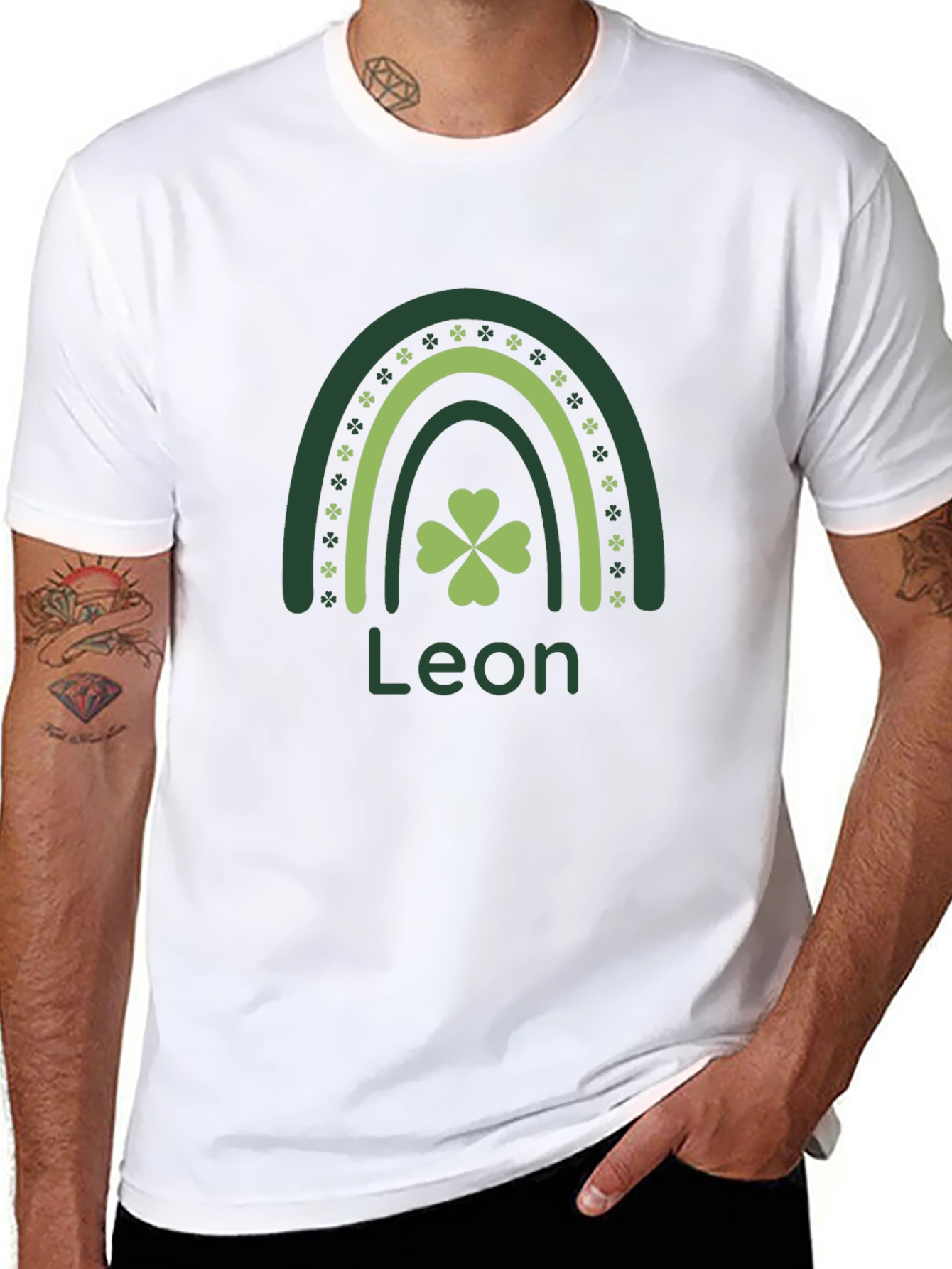Leon St. Patricks Day Rainbow Clover T-Shirt