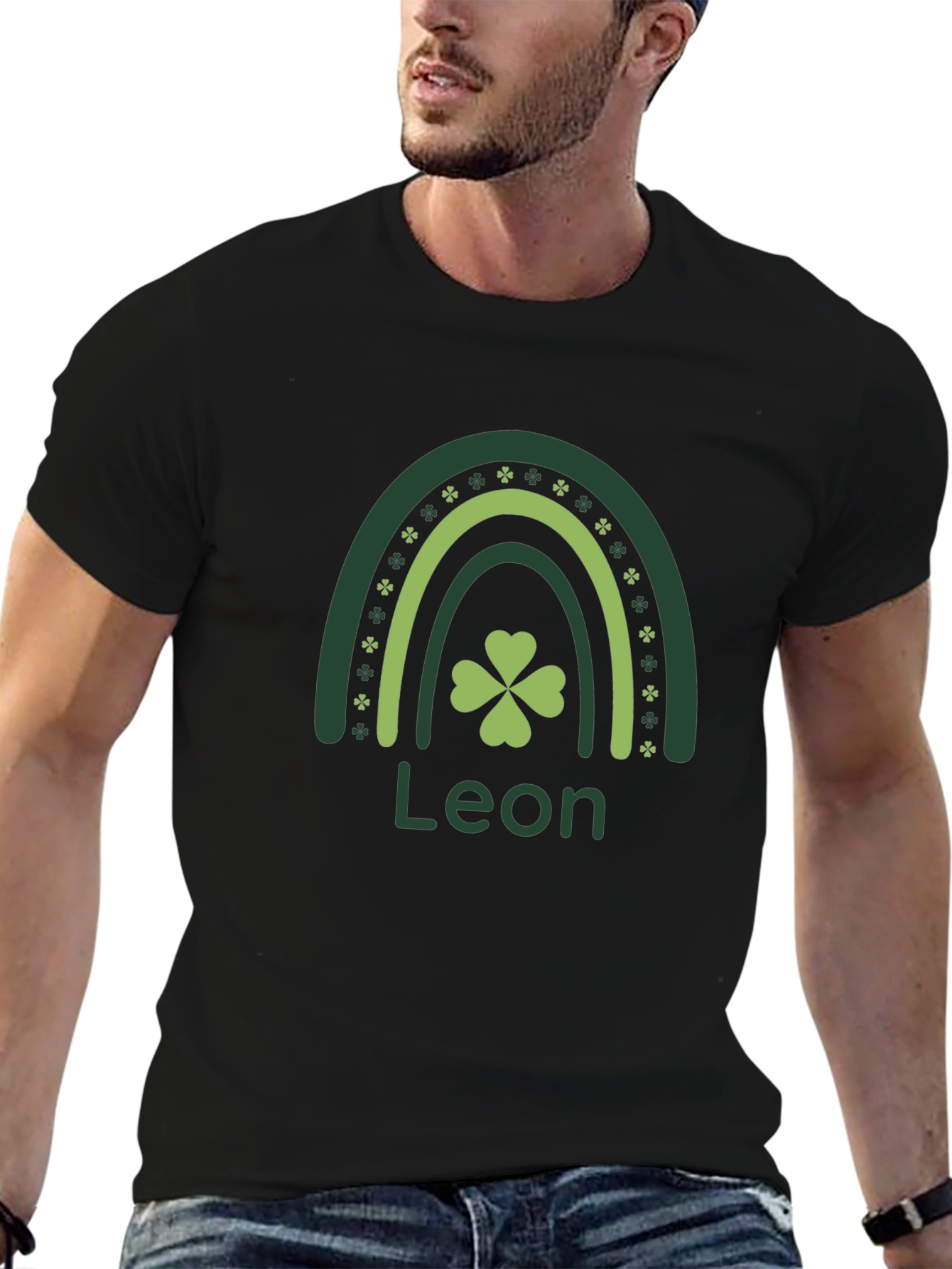 Leon St. Patricks Day Rainbow Clover T-Shirt
