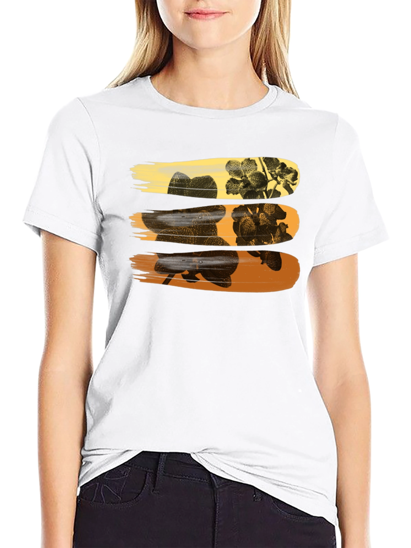 Floral Brushstroke Graphic Tee - Stylish Mens T-Shirt