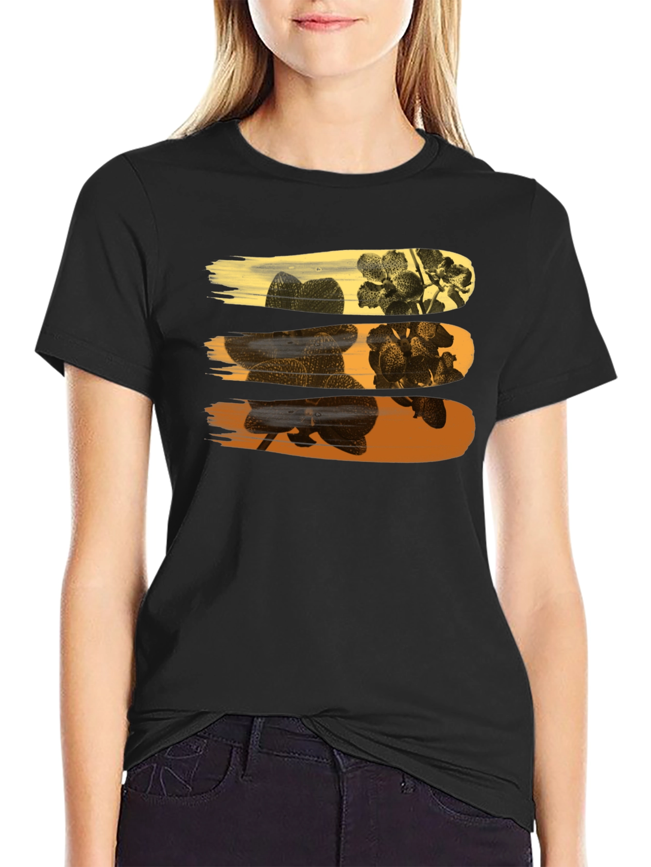 Floral Brushstroke Graphic Tee - Stylish Mens T-Shirt