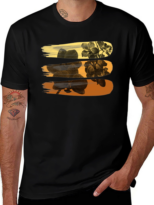 Floral Brushstroke Graphic Tee - Stylish Mens T-Shirt