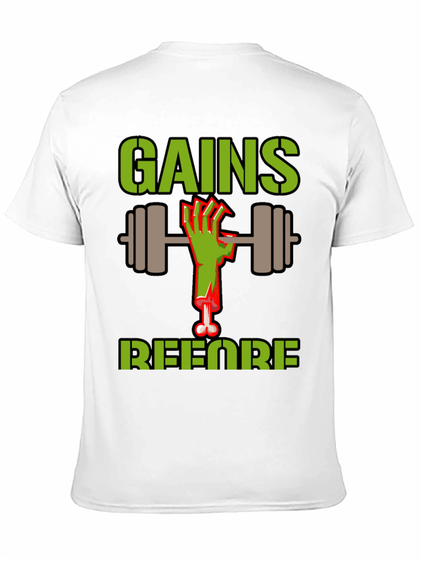 Gains Before Brains Zombie Workout T-Shirt