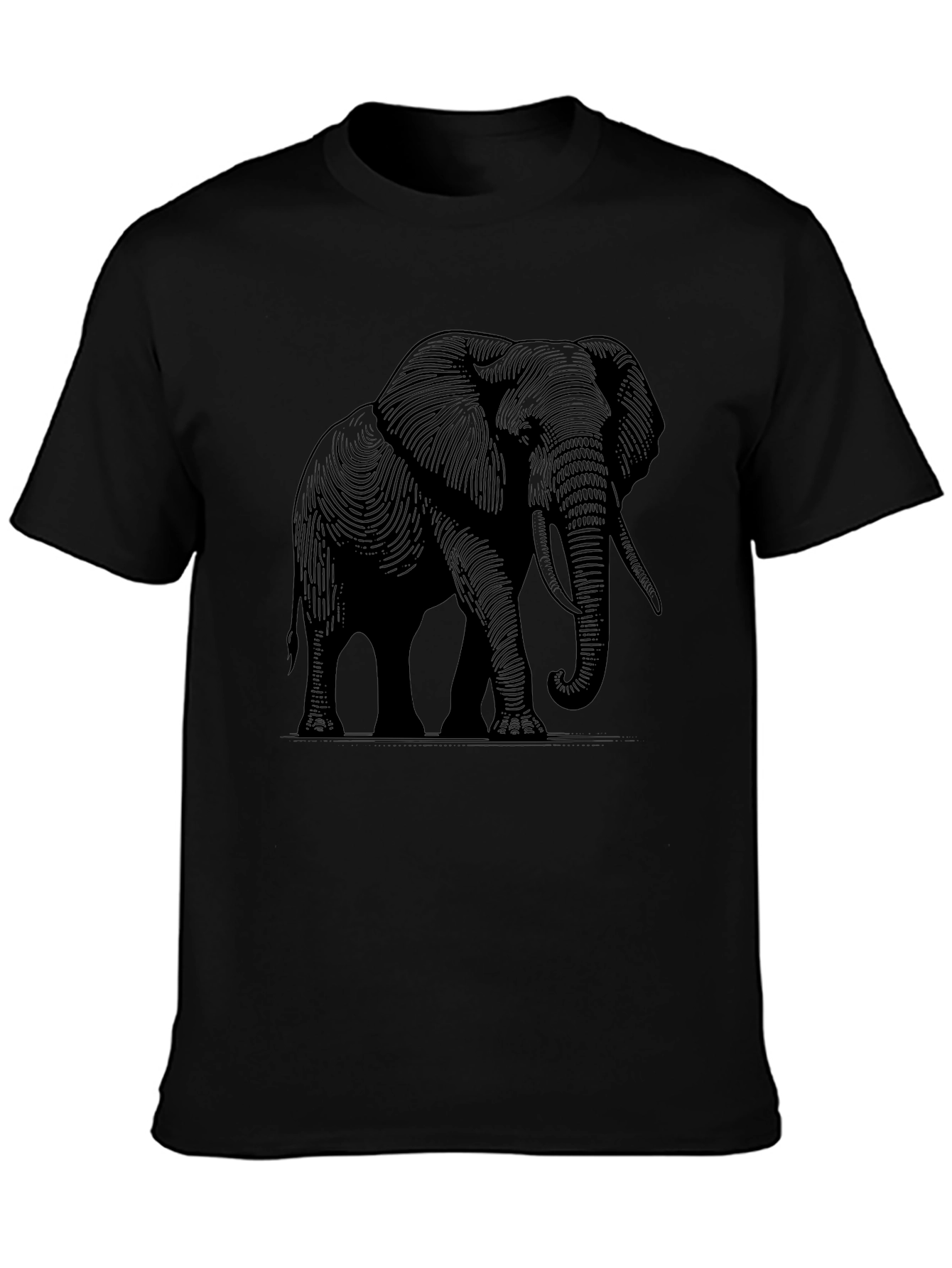 Elephant Graphic Tee - Stylish Black Cotton T-Shirt