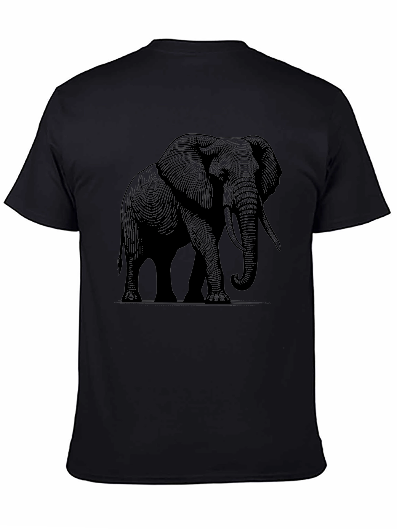 Elephant Graphic Tee - Stylish Black Cotton T-Shirt