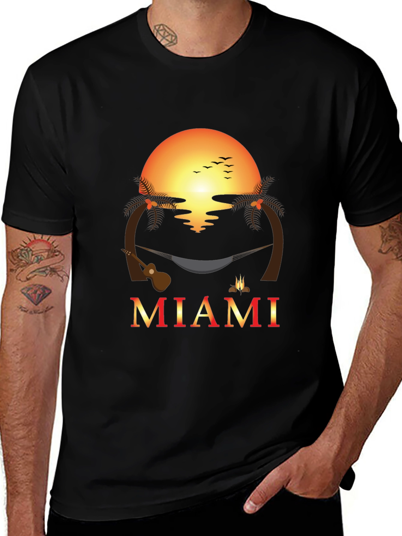 Miami Sunset Graphic T-Shirt - Tropical Getaway Vibes