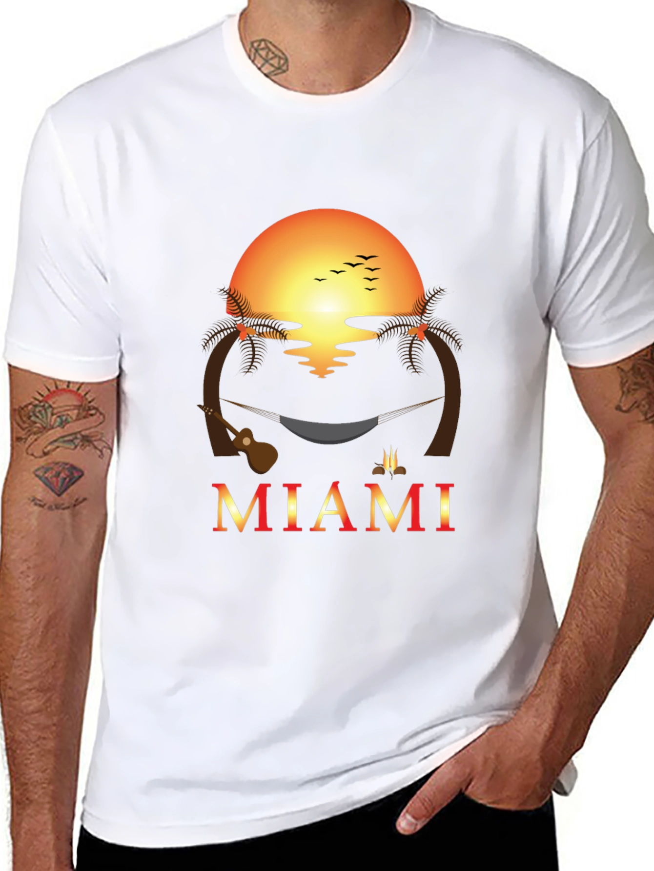 Miami Sunset Graphic T-Shirt - Tropical Getaway Vibes