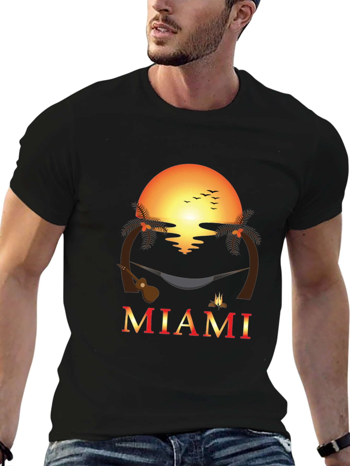 Miami Sunset Graphic T-Shirt - Tropical Getaway Vibes