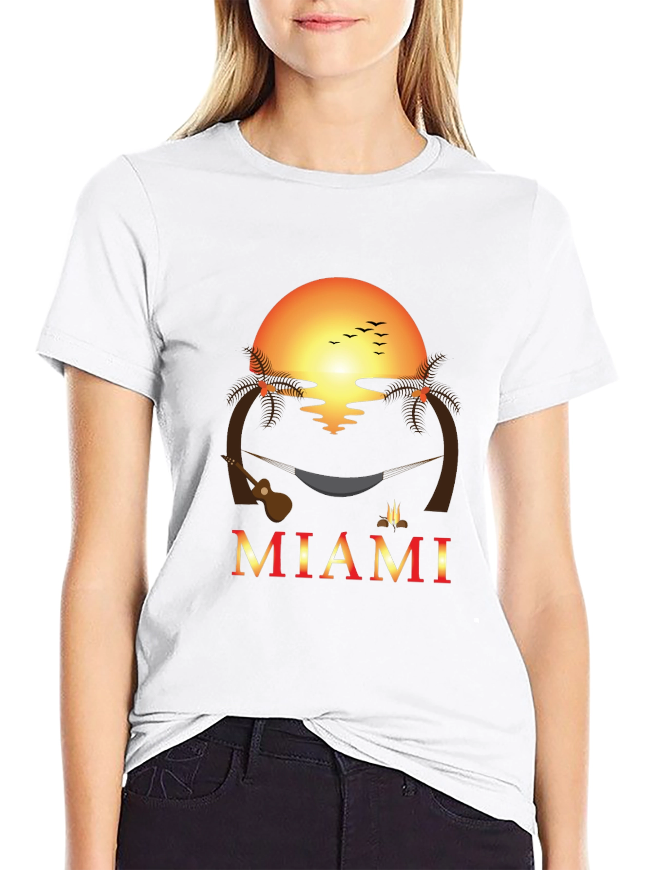 Miami Sunset Graphic T-Shirt - Tropical Getaway Vibes