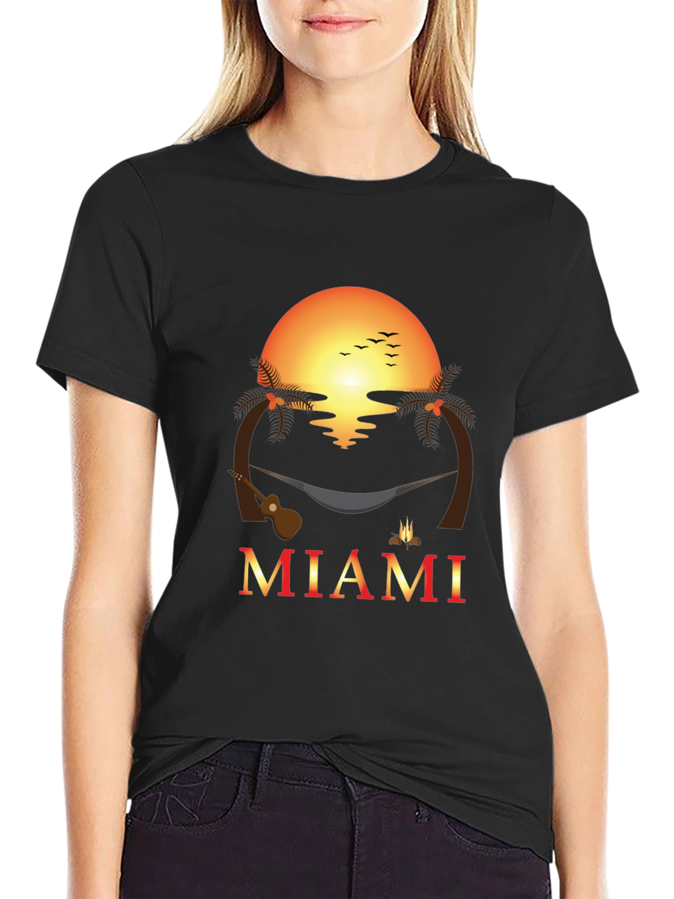 Miami Sunset Graphic T-Shirt - Tropical Getaway Vibes